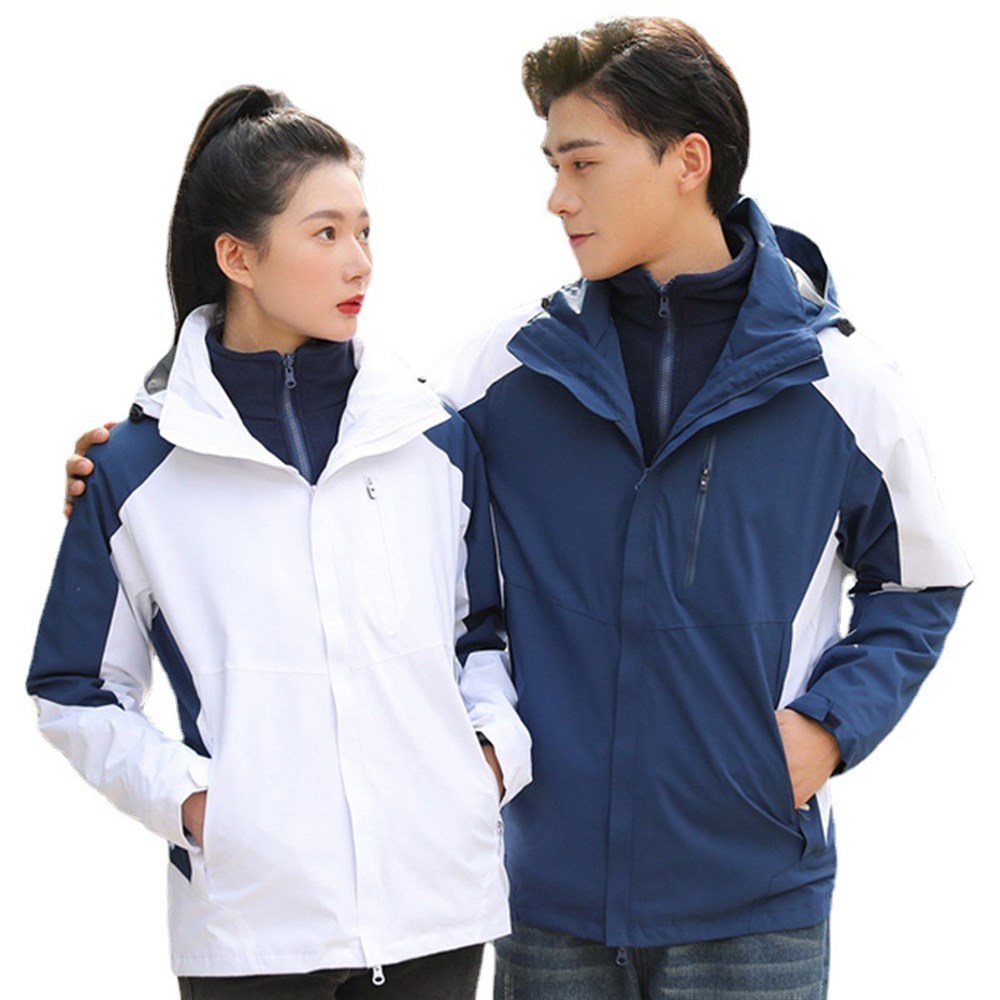 Unisex 3 Katmanlı İç Polar Ceket Outdoor Suya Dayanıklı Spor Sıcak Ceket + Kazak XL