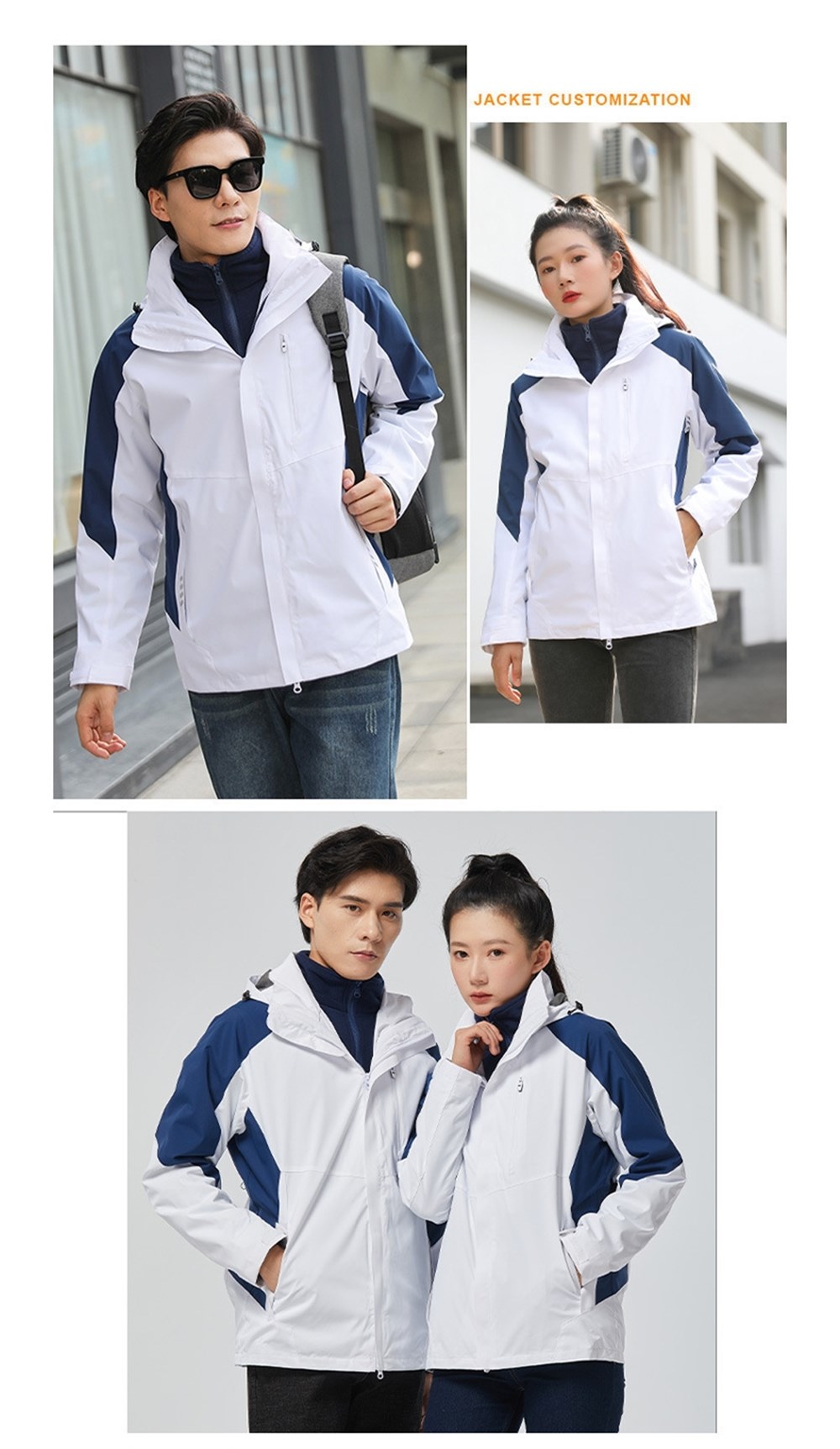 Unisex 3 Katmanlı İç Polar Ceket Outdoor Suya Dayanıklı Spor Sıcak Ceket + Kazak XL