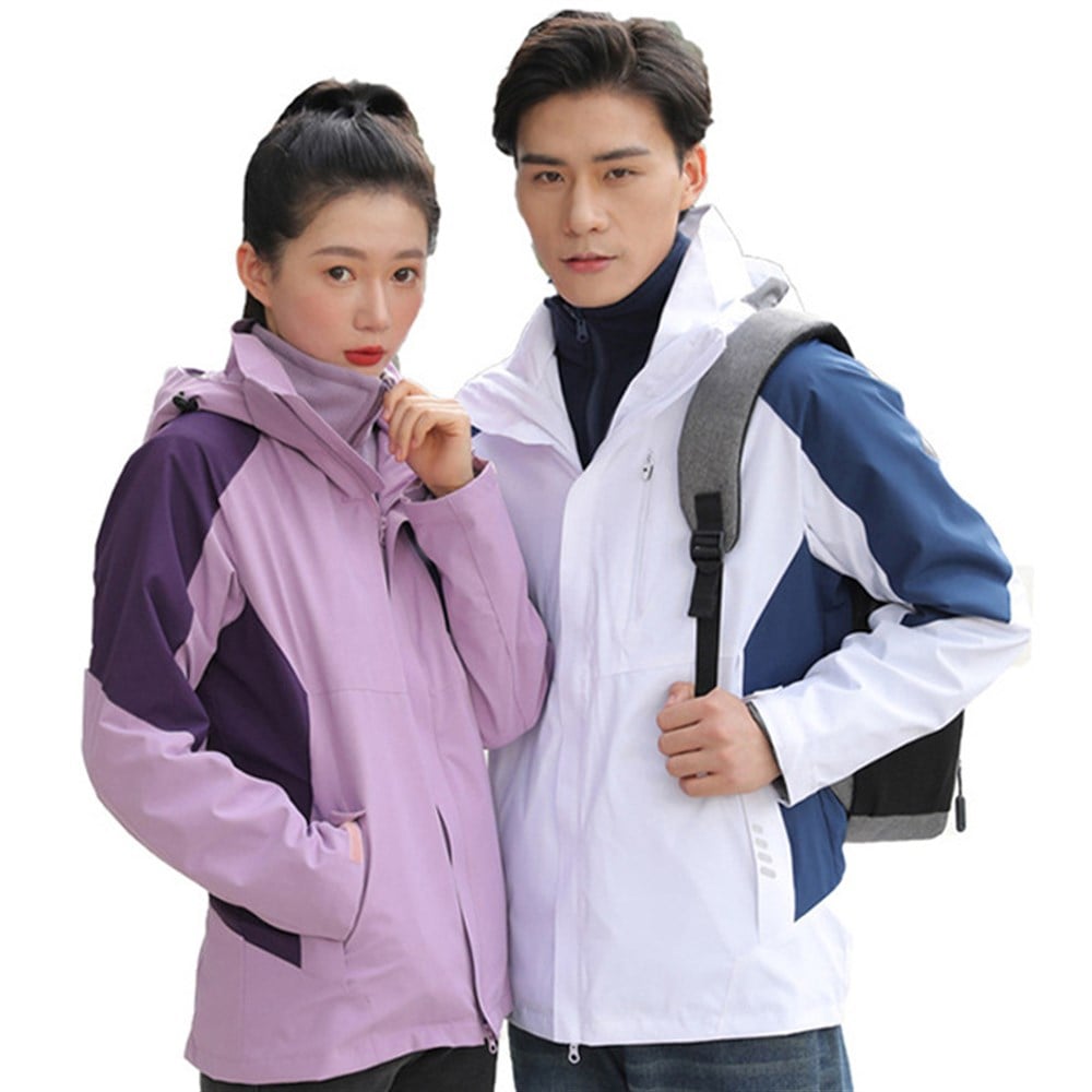 Unisex 3 Katmanlı İç Polar Ceket Outdoor Suya Dayanıklı Spor Sıcak Ceket + Kazak XL