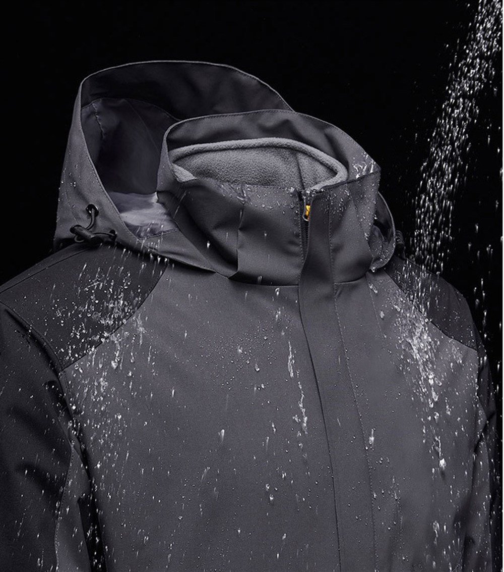 Unisex 3 Katmanlı İç Polar Ceket Outdoor Suya Dayanıklı Spor Sıcak Ceket + Kazak XL