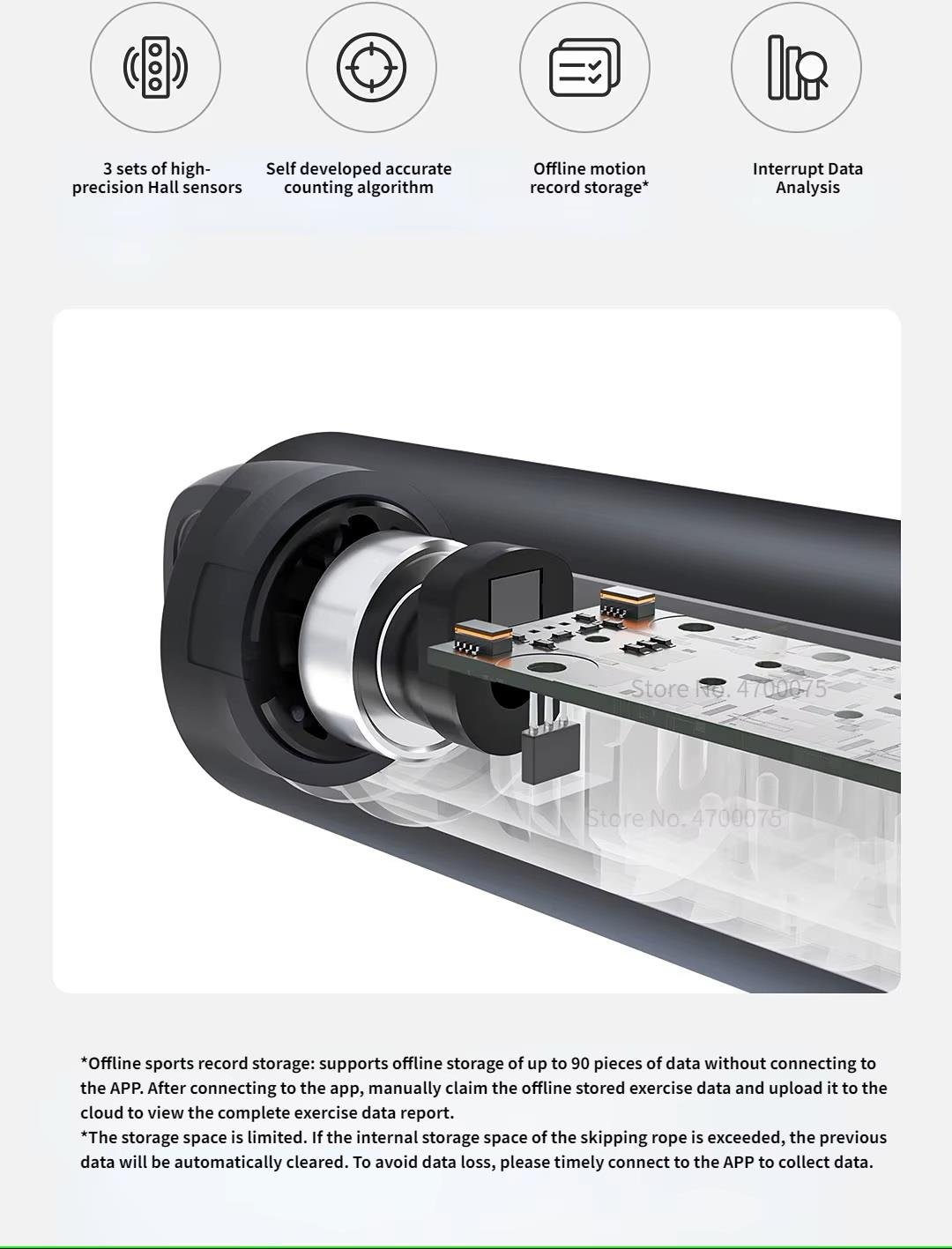 Xiaomi Mijia Akıllı Atlama İpi, Kablolu ve Kablosuz Çift Mod  Elektronik Sayma Veri Kaydı 