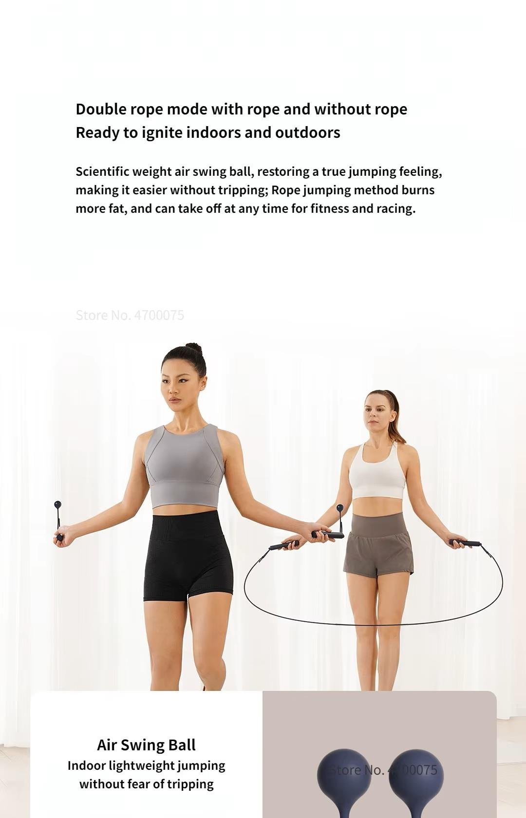 Xiaomi Mijia Akıllı Atlama İpi, Kablolu ve Kablosuz Çift Mod  Elektronik Sayma Veri Kaydı 