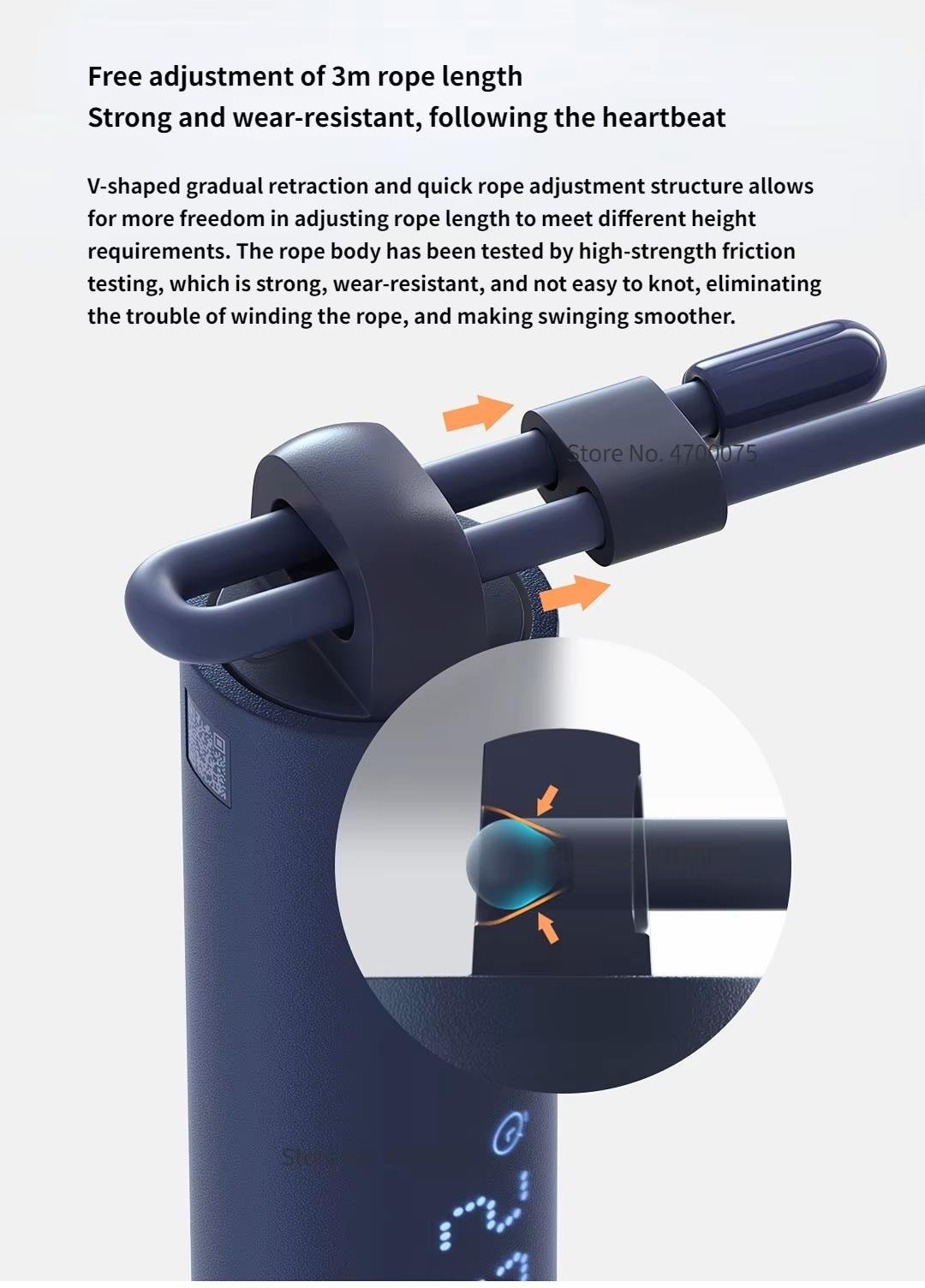 Xiaomi Mijia Akıllı Atlama İpi, Kablolu ve Kablosuz Çift Mod  Elektronik Sayma Veri Kaydı 