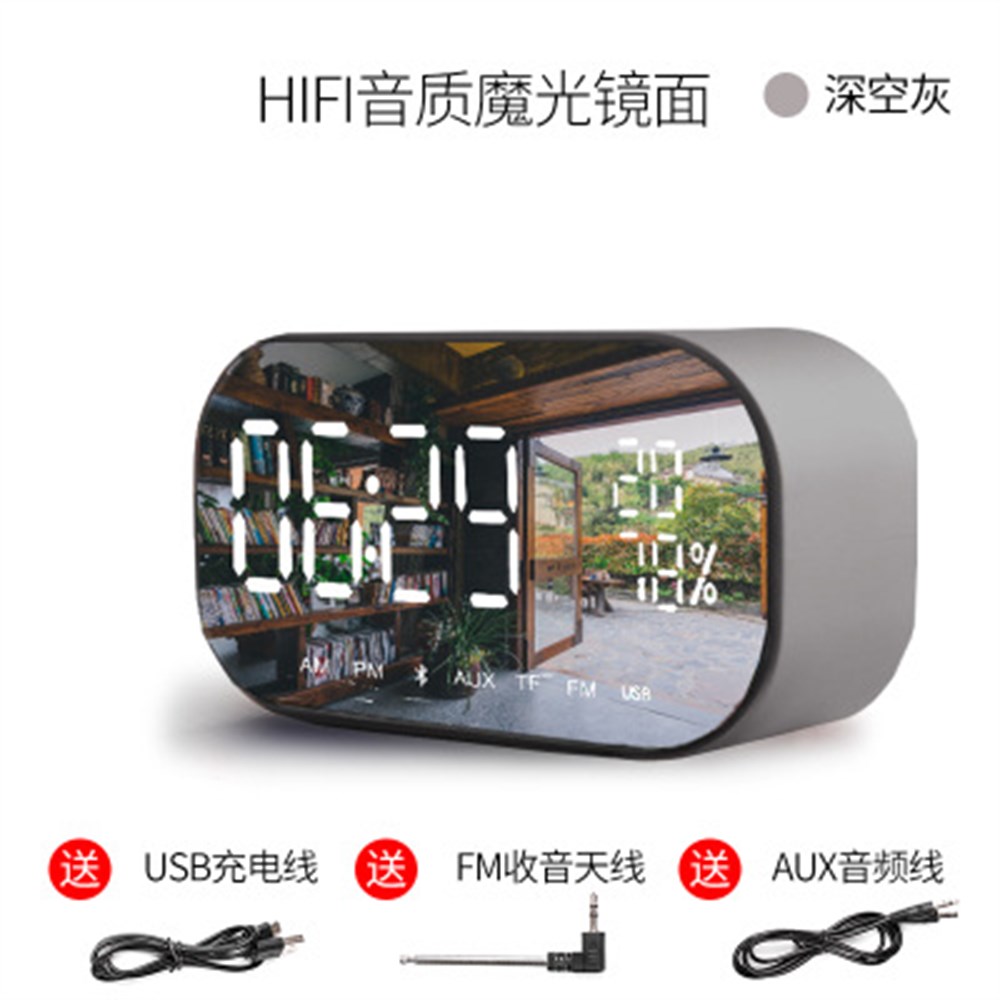 Yayusi S2 Bluetooth Hoparlörlü Alarm ve Dijital Saat - Rose Gold