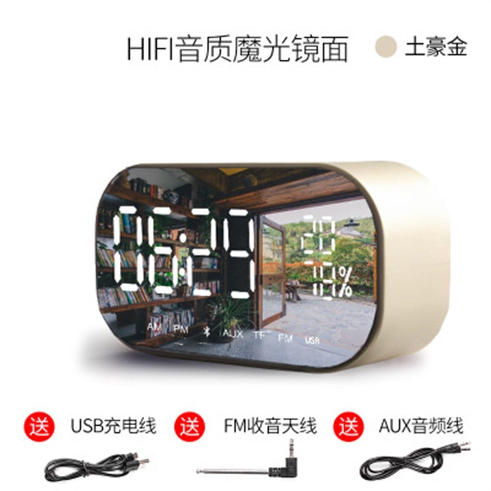 Yayusi S2 Bluetooth Hoparlörlü Alarm ve Dijital Saat - Rose Gold