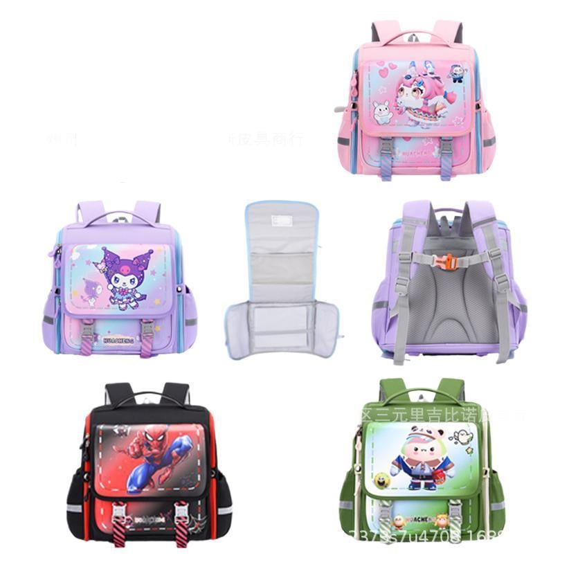 Yeni İlkokul Öğrencisi Danzi Spider-man Omurga Koruyucusu Sırt Çantası-kuromi