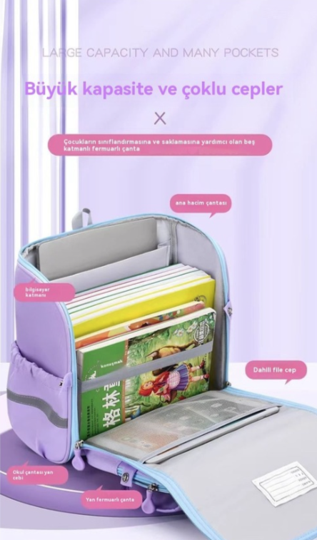 Yeni İlkokul Öğrencisi Danzi Spider-man Omurga Koruyucusu Sırt Çantası-kuromi