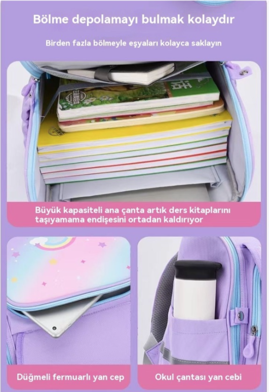 Yeni İlkokul Öğrencisi Danzi Spider-man Omurga Koruyucusu Sırt Çantası-kuromi