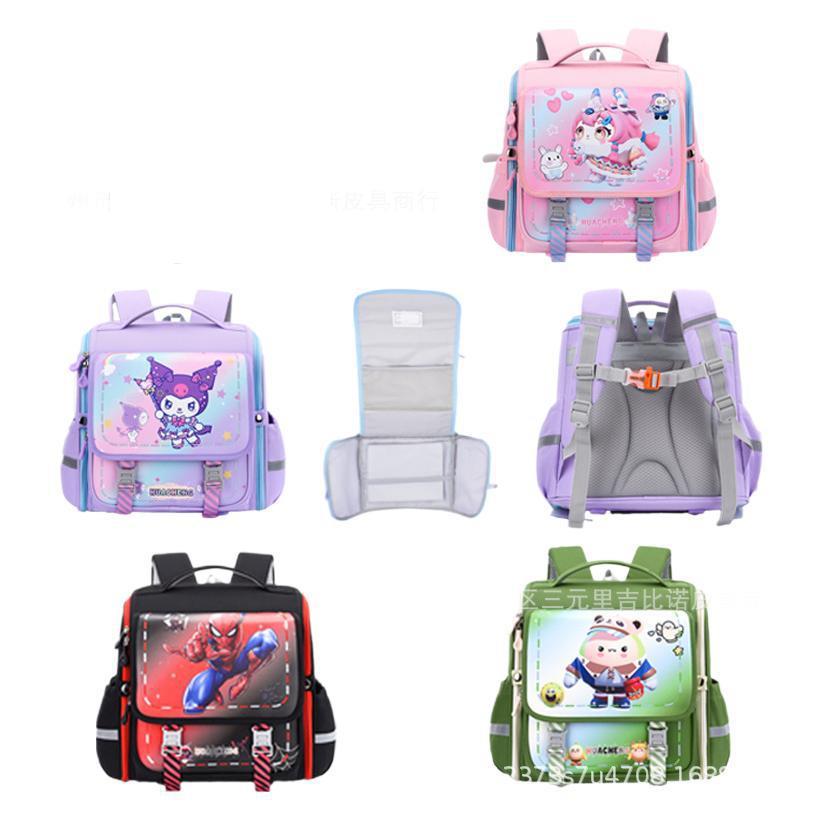 Yeni İlkokul Öğrencisi Danzi Spider-man Omurga Koruyucusu Sırt Çantası-kuromi