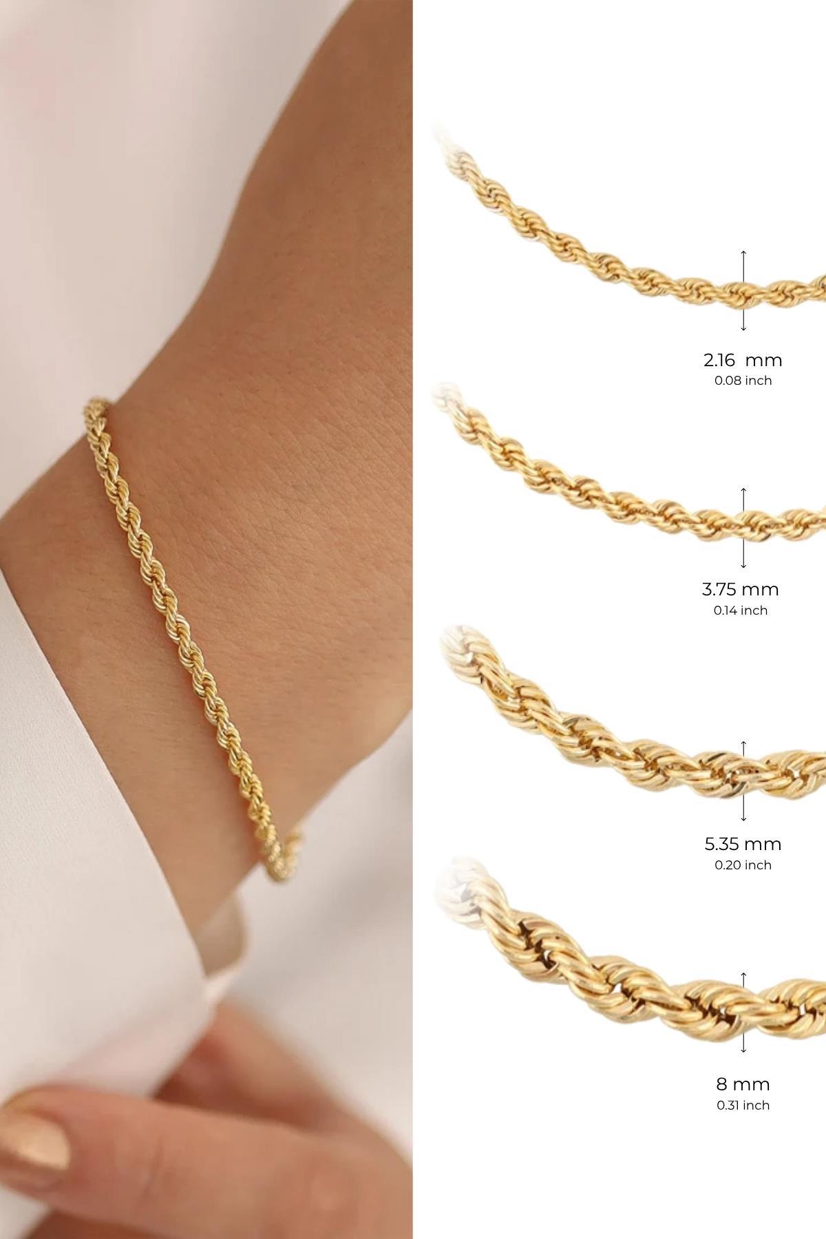 Burgu Halat Altın Bileklik 14 Ayar