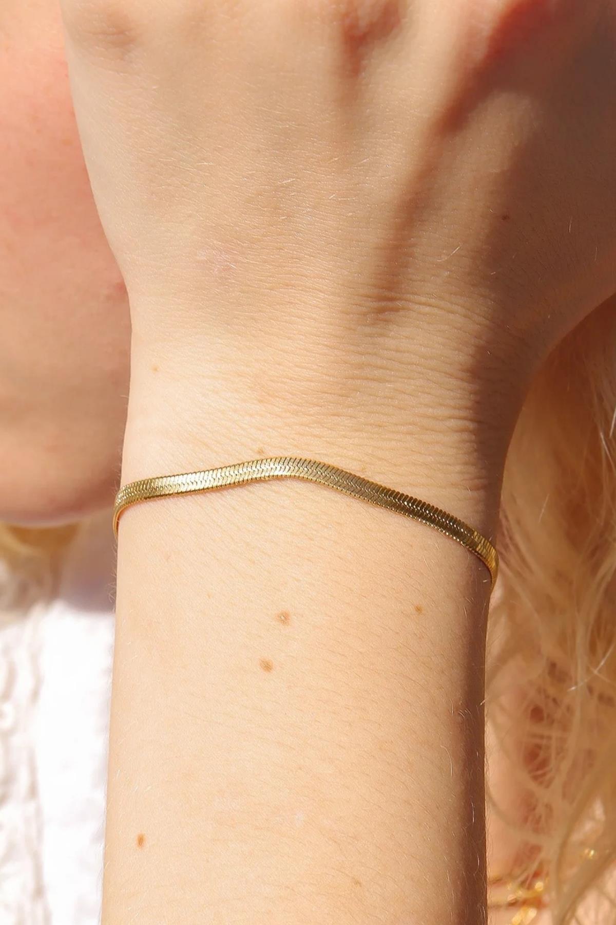 Ezme Zincir Altın Bileklik