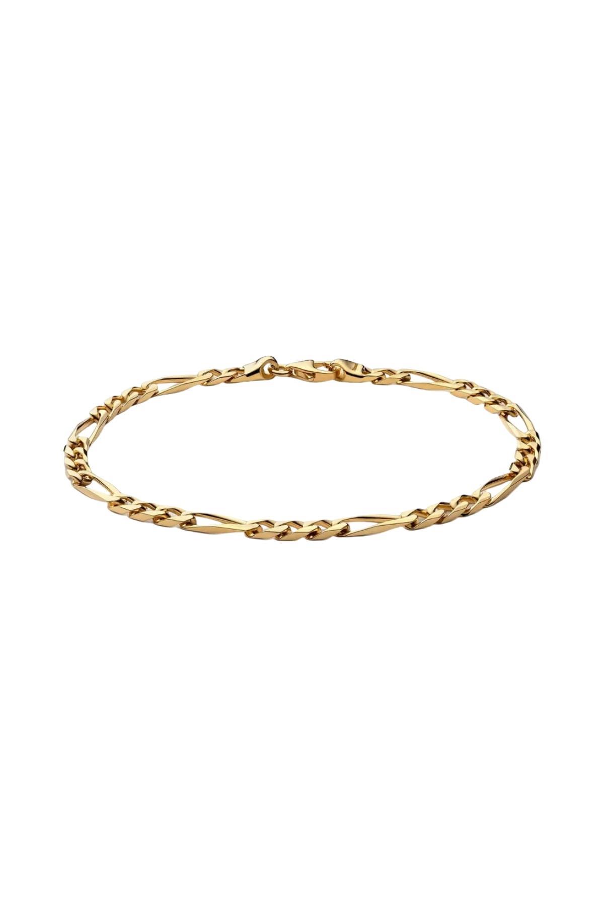 Figaro Altın Bileklik Zincir Set