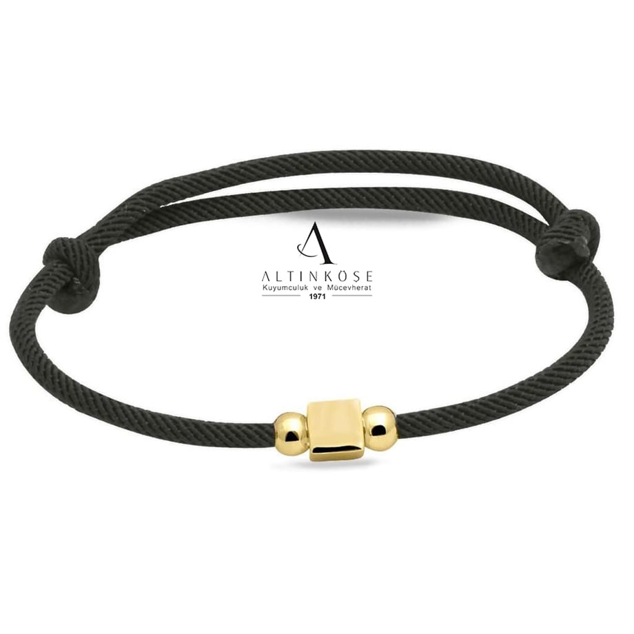 FÜME İPLİ KÜP İKİ TOPLU 14 AYAR ALTIN