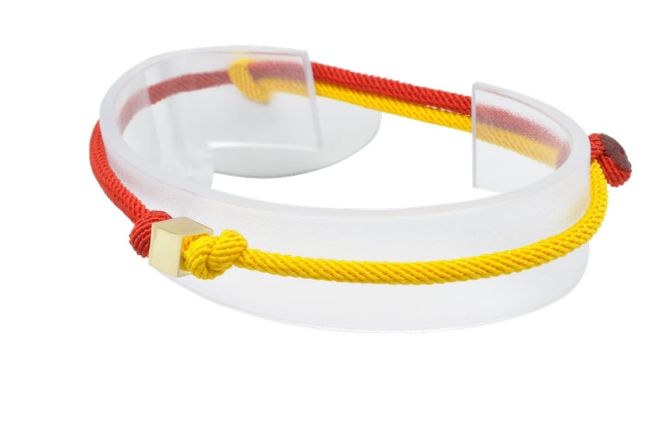 GALATASARAY (Sarı-Kırmızı) İpli Altın Küp Taraftar Bileklik 14 Ayar