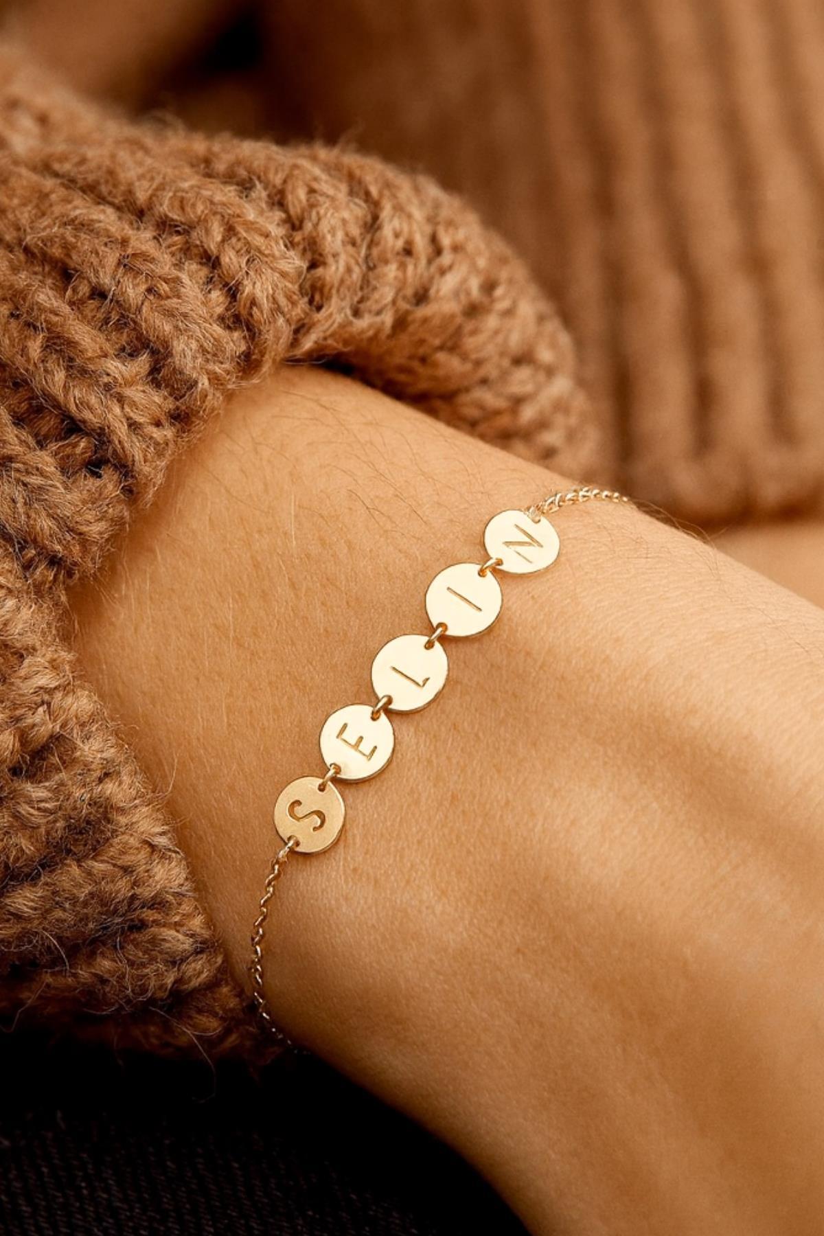 Kişiye Özel Plaka Altın Bileklik