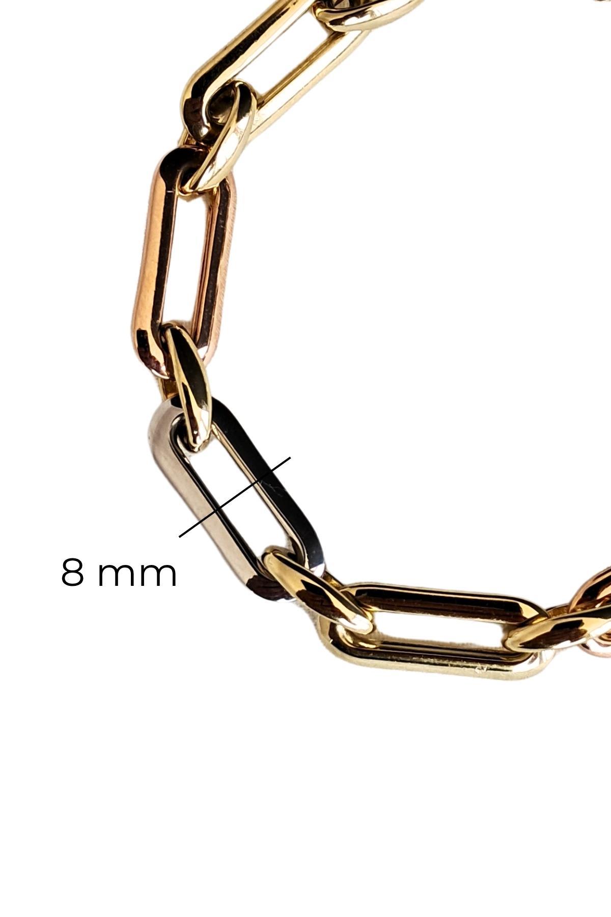 Üç Renkli Ataç Altın Bileklik