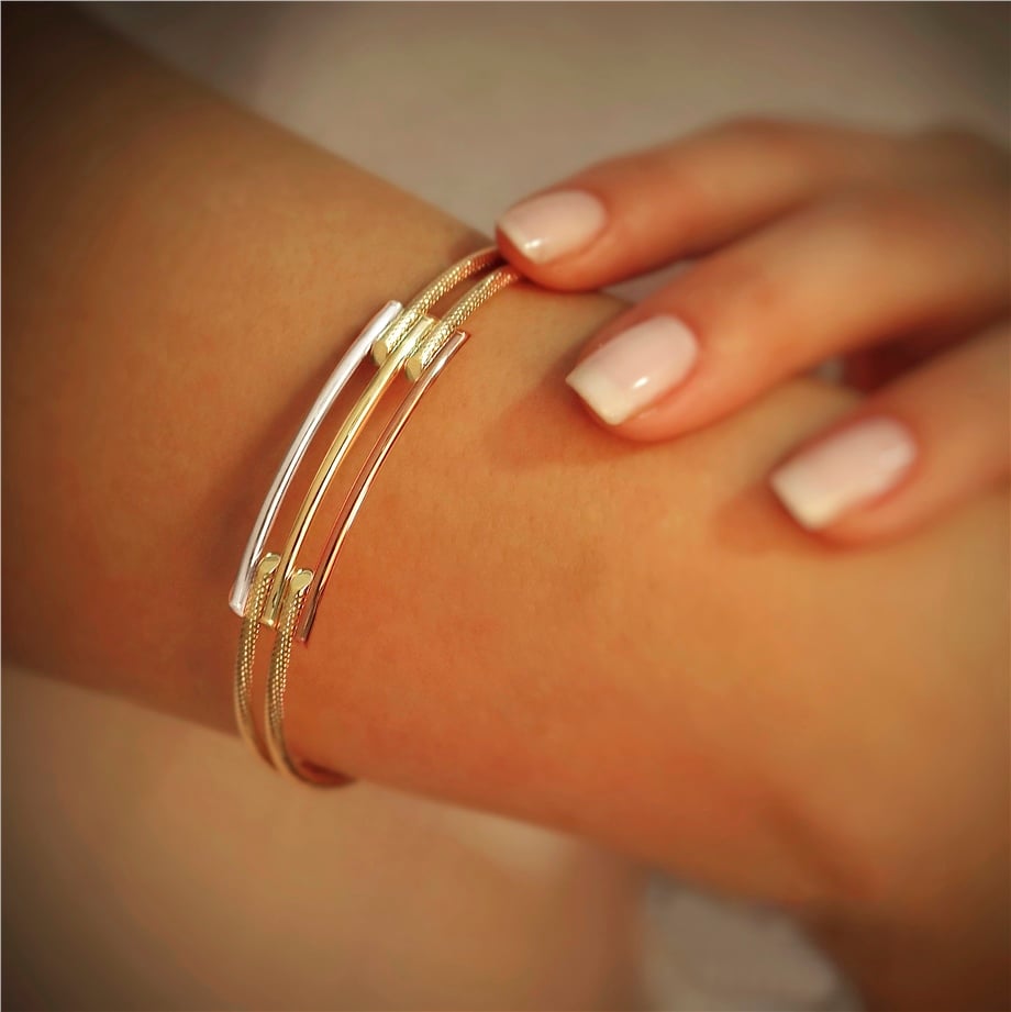 Üçlü Kaburga Kelepçe 14 Ayar Altın