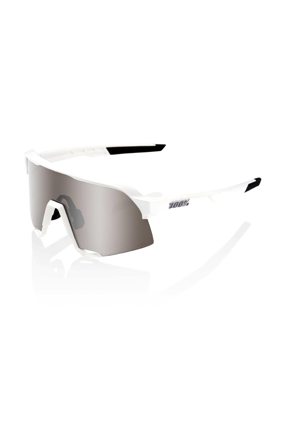 100% S3 Matte White Hiper Siver Mirror Lens