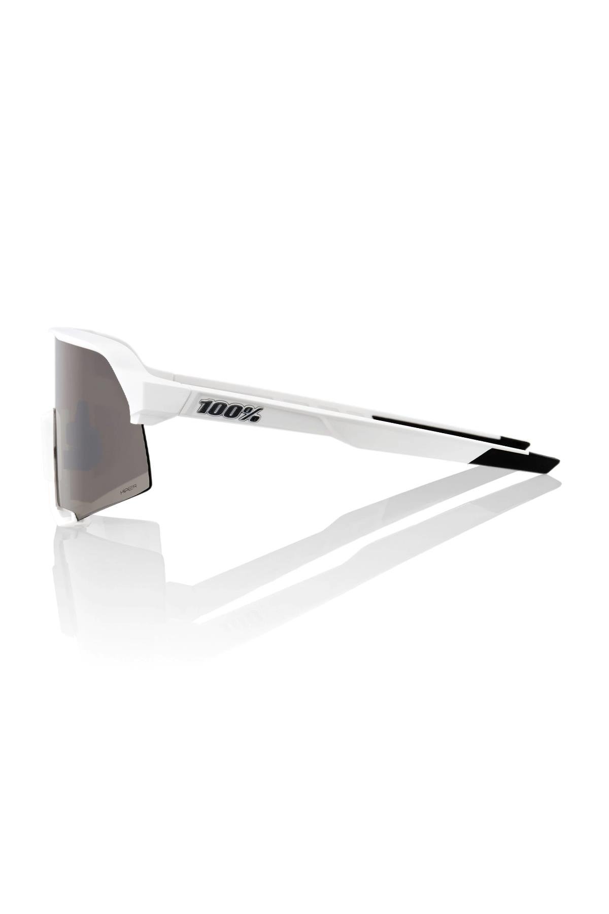 100% S3 Matte White Hiper Siver Mirror Lens