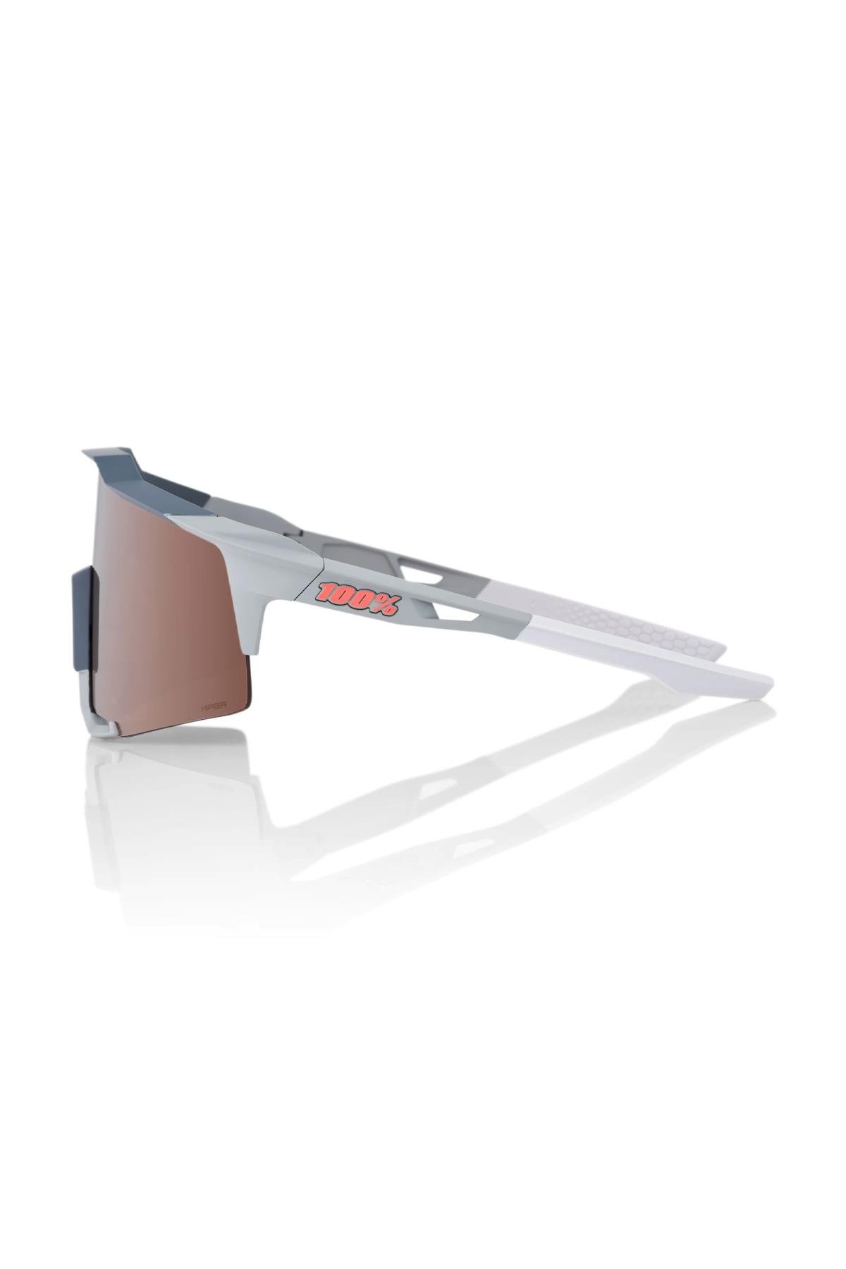 100% Speedcraft Soft Tact Stone Grey Hiper Crimson Silver Mirror Lens