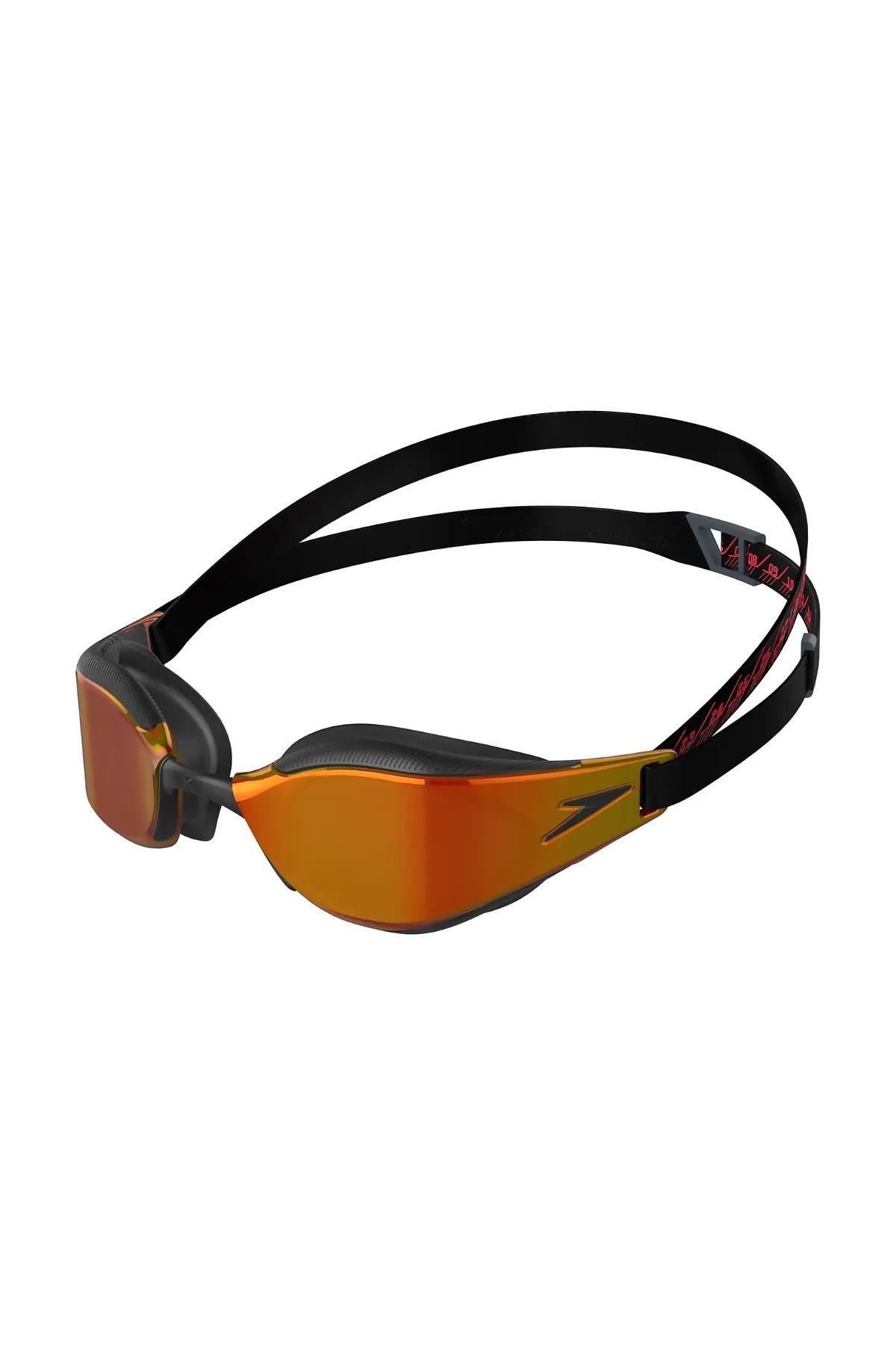 Speedo Fastskin Hyper Elite Mirror Yüzücü Gözlüğü Siyah/Altın
