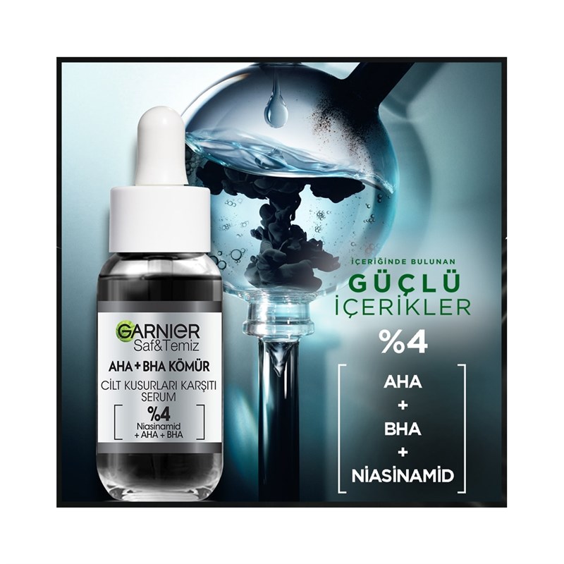 Aha Bha Cilt Kusurları Karşıtı Siyah Serum %4 [niasinamid Peeling Etkili Aha Bha] 30ml
