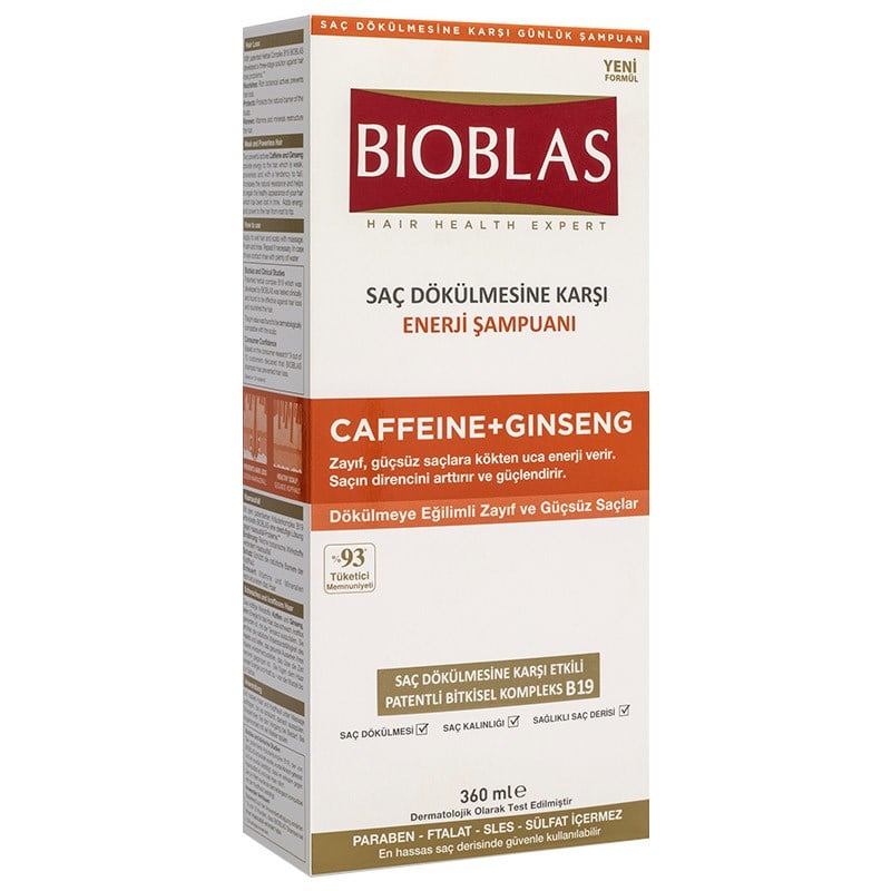 Bioblas Caffeine+ Ginseng Saç Dökülmesine Karşı Enerji Şampuan 360 ml + 150 ml Hediyeli