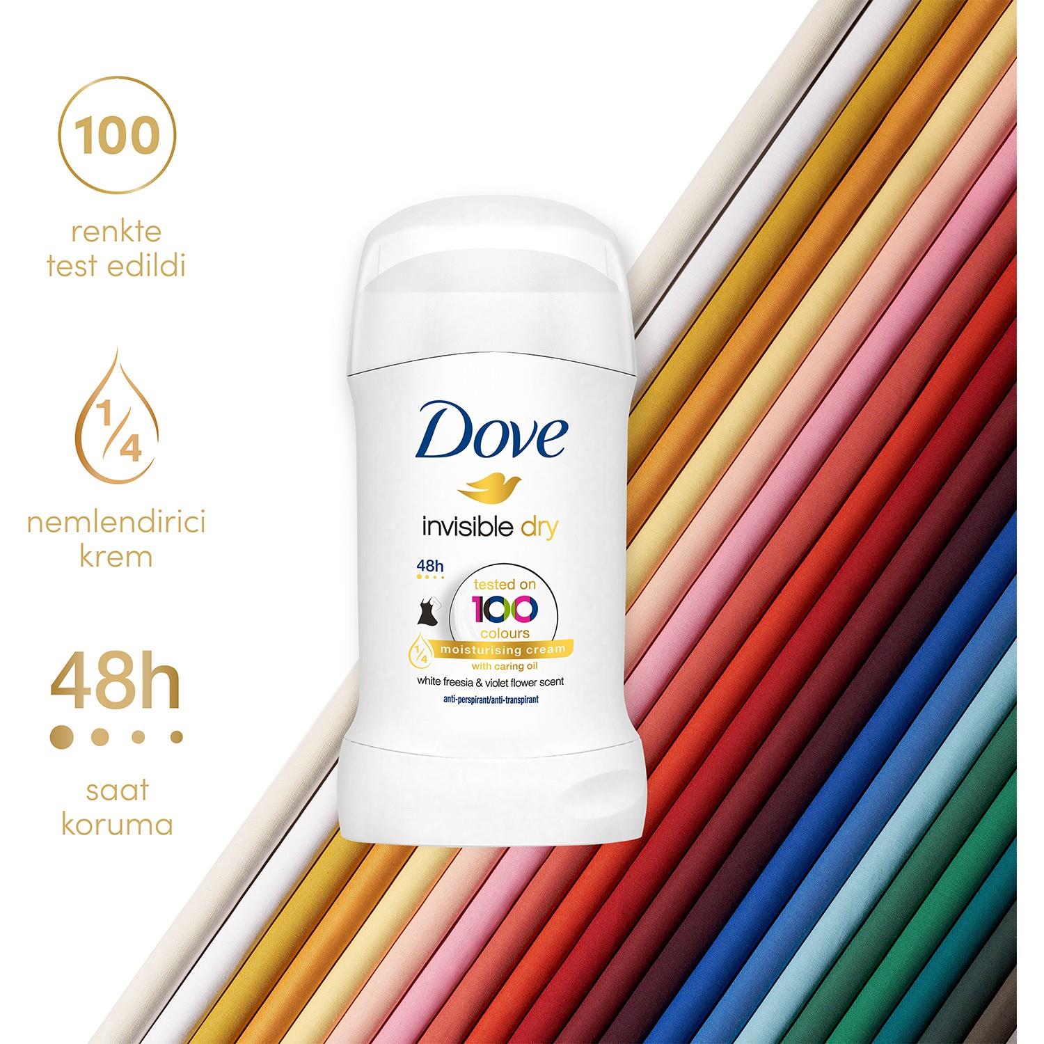 Dove Kadın Stick Deodorant Invisible Dry 1/4 Nemlendirici Krem Etkili 40 g