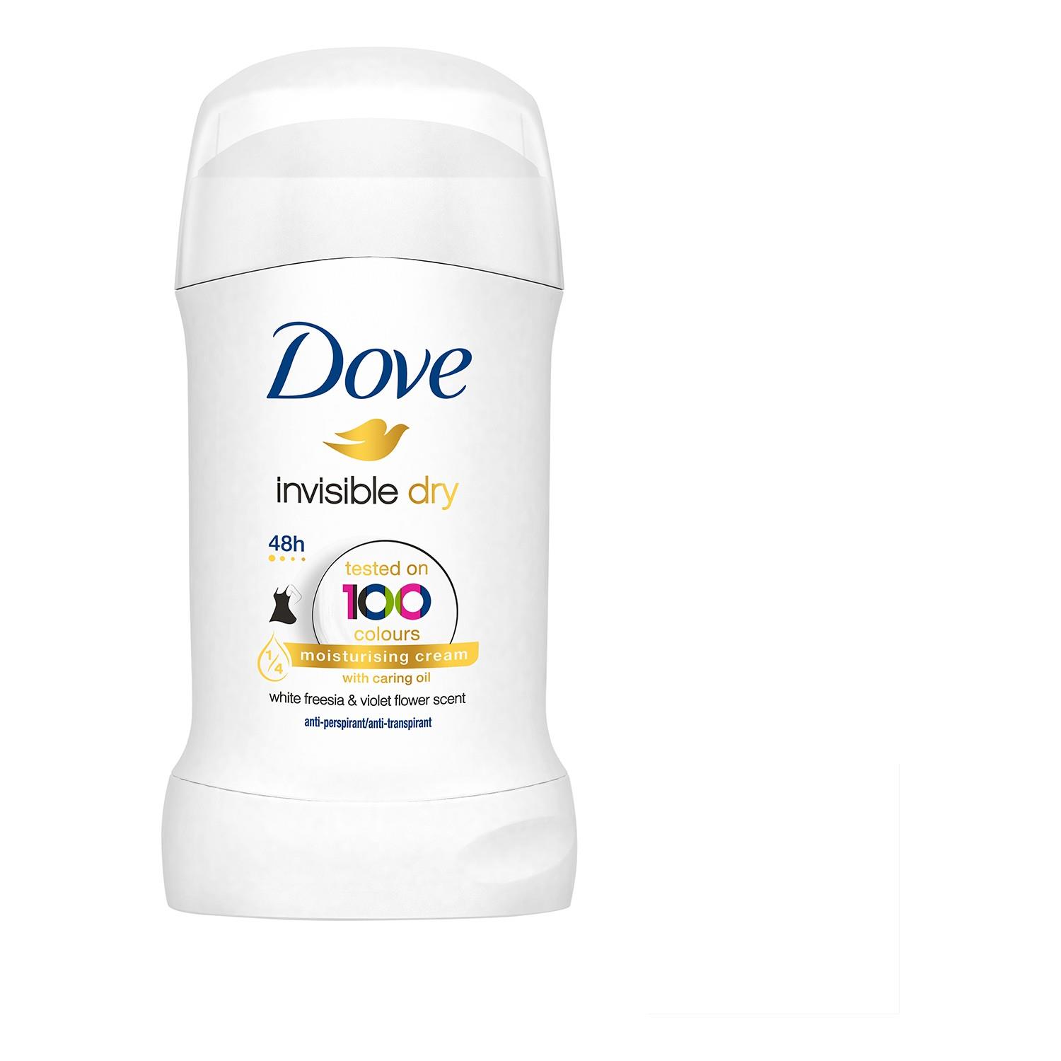 Dove Kadın Stick Deodorant Invisible Dry 1/4 Nemlendirici Krem Etkili 40 g