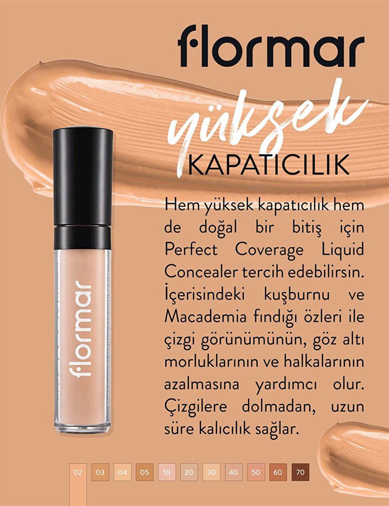 Flormar Perfect Coverage Liquid Concealer Likit Kapatıcı - 002 Ivory