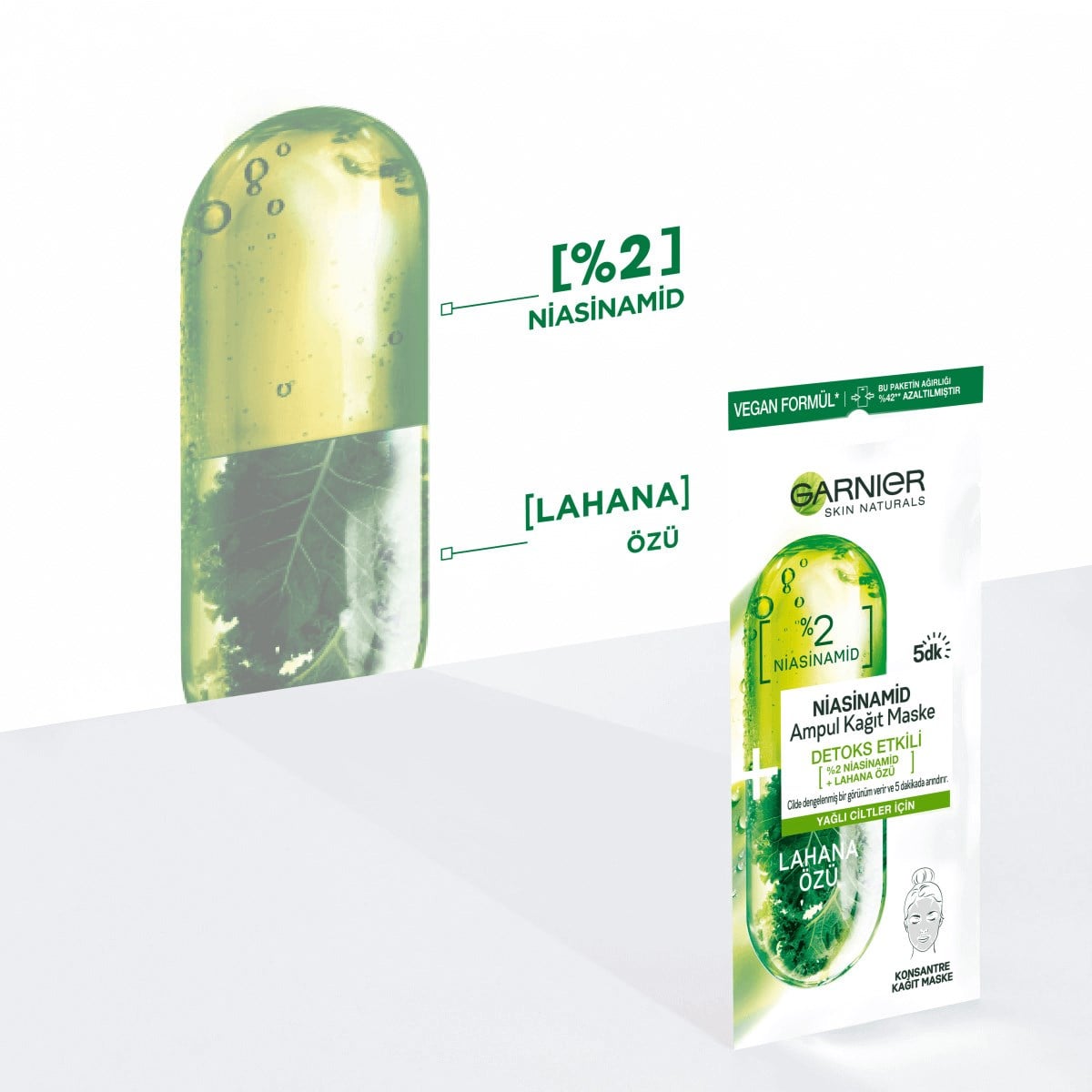 Garnier Ampul Kağıt Maske Niasinamid Detox Etkisi 1 Adet