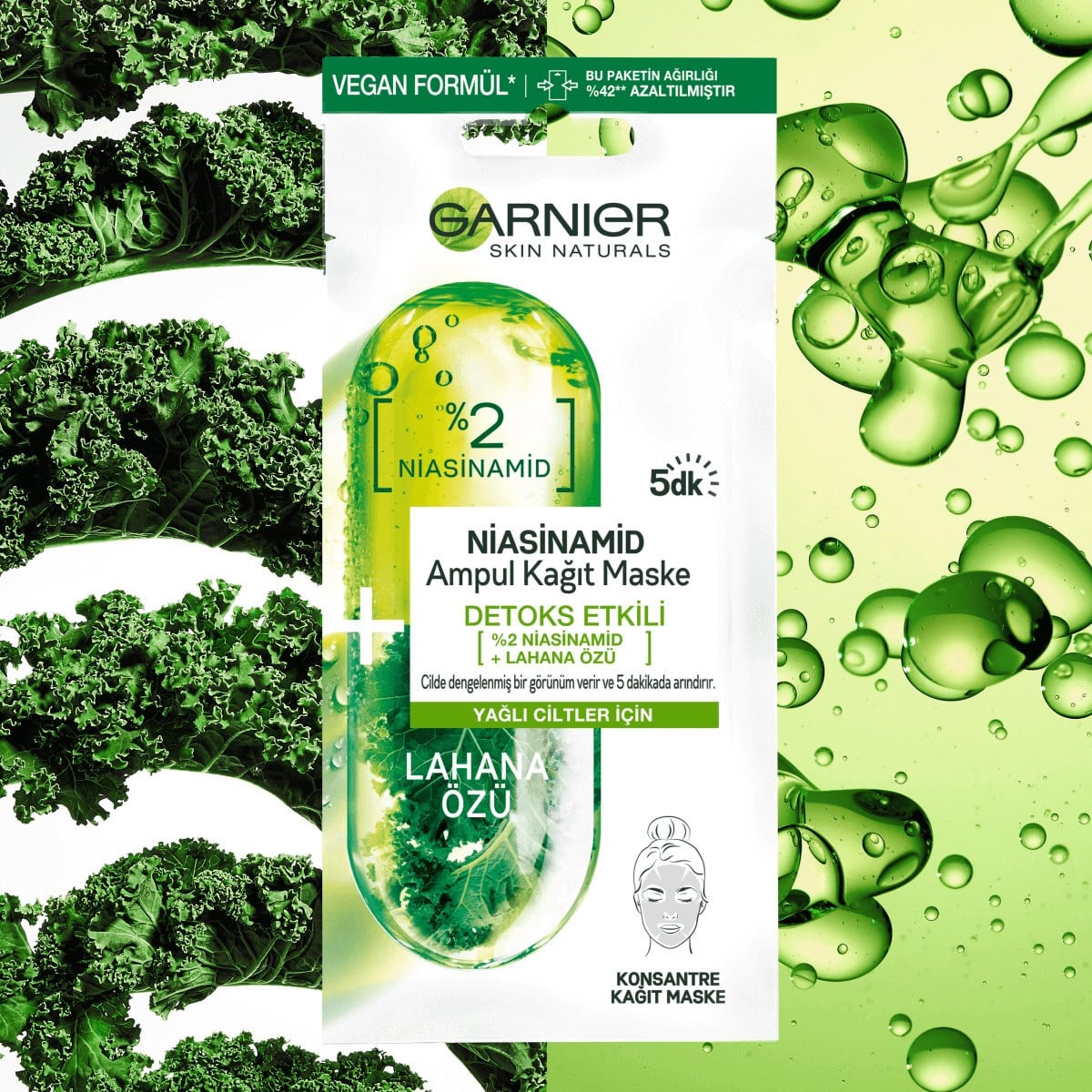 Garnier Ampul Kağıt Maske Niasinamid Detox Etkisi 1 Adet