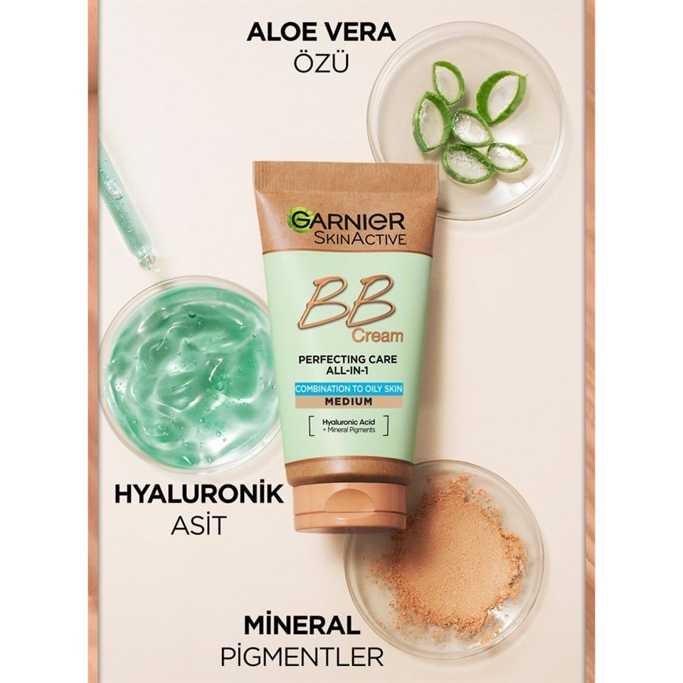 Garnier Hyaluronik Aloe BB Krem Mucizevi Cilt Kusursuzlaştırıcı Orta Ton 50ml