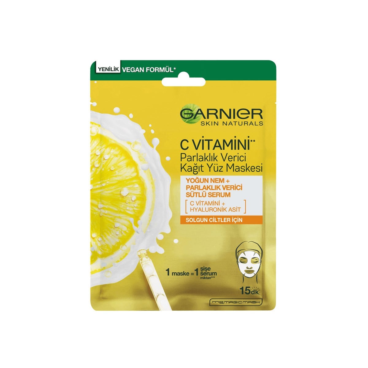 Garnier Kağıt Maske C Vitamini Parlaklık Verici 1 Adet