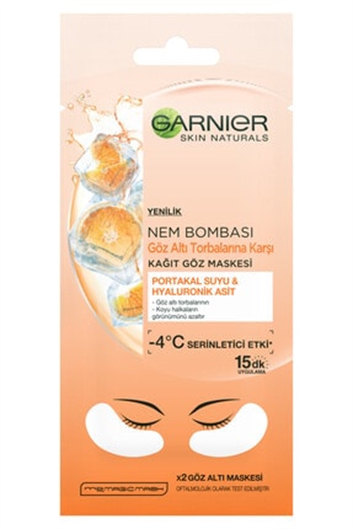 Garnier Nem Bombası Kağıt Göz Maskesi Portakallı 1 Adet