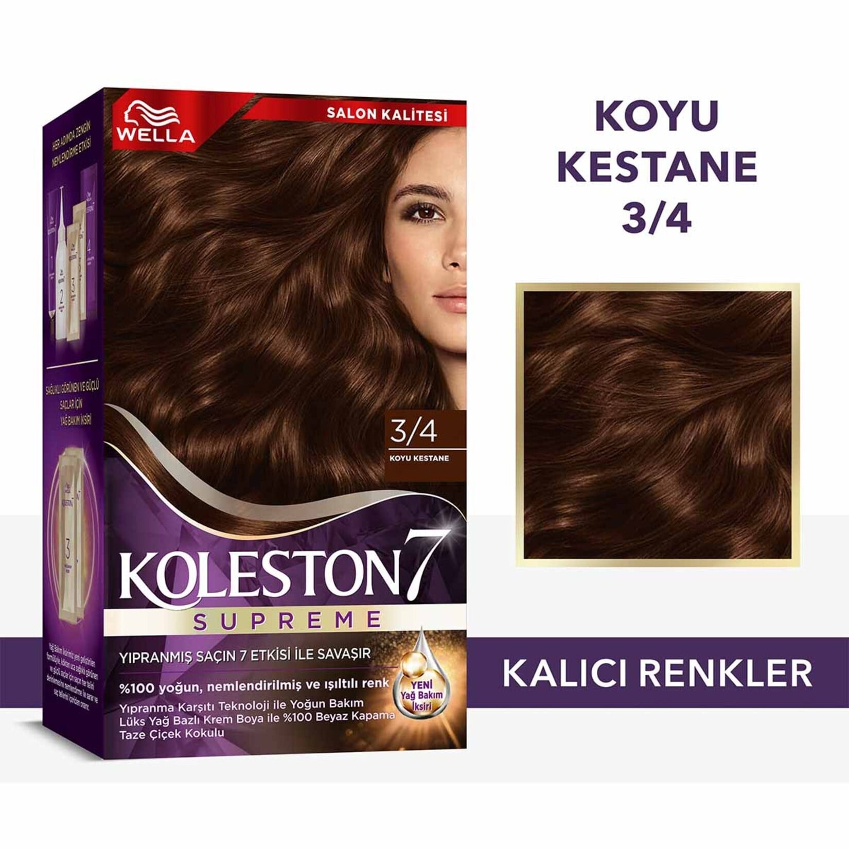 Koleston Kit Saç Boyası Koyu Kestane 3/4