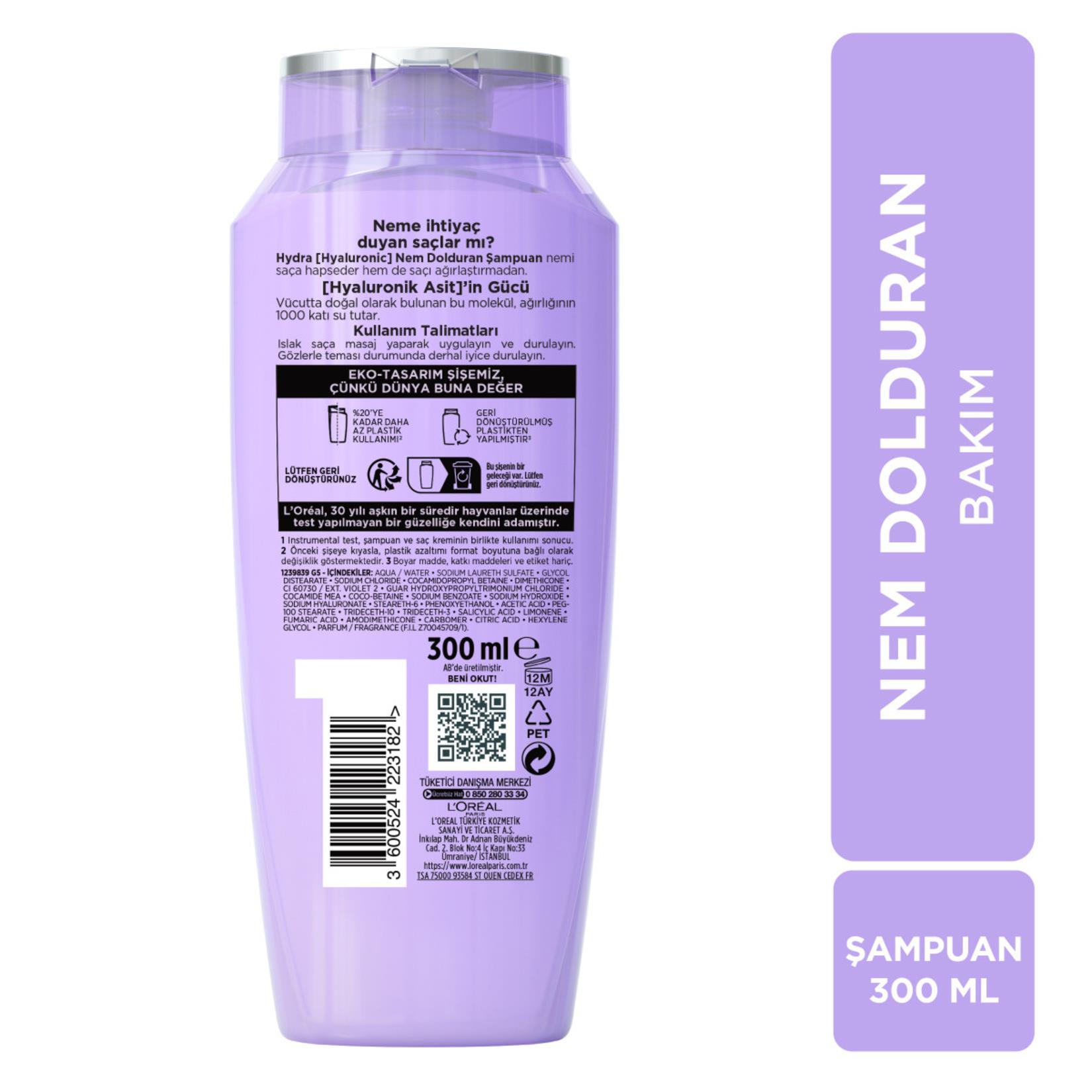 L'Oréal Paris Elseve Hydra Nem Dolduran Bakım Şampuan 300 Ml 