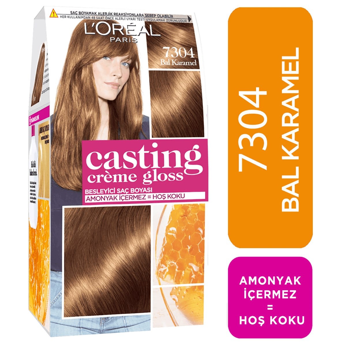 L'Oreal Paris Casting Amonyaksız Besleyici Saç Boyası Bal Karamel 7304