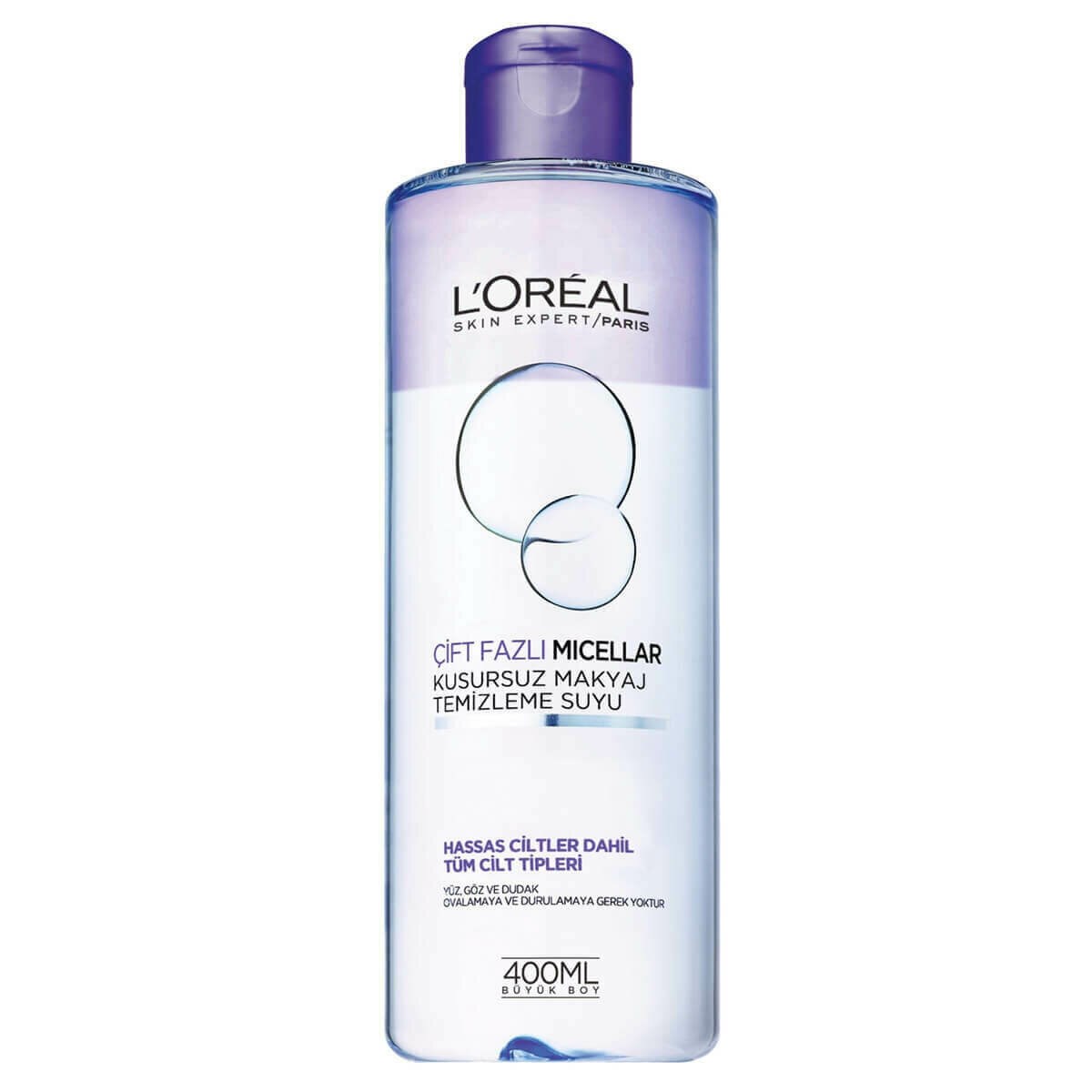 L'Oreal Paris Çift Fazlı Makyaj Temizleme Suyu Hassas 400ml