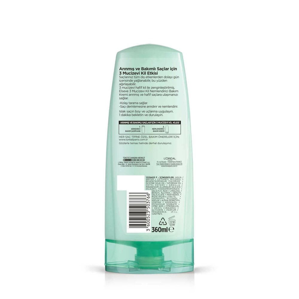 L'Oreal Paris Elseve Mucizevi Kil Saç Kremi 360 ml