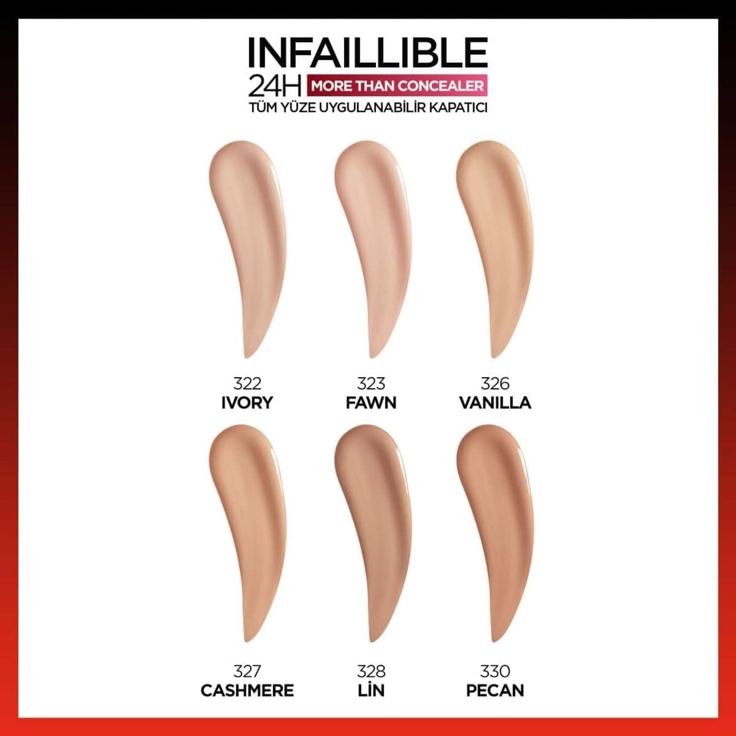 L'Oreal Paris Infaillible 24H Tüm Yüze Uygulanabilir Kapatıcı - 322 Ivory