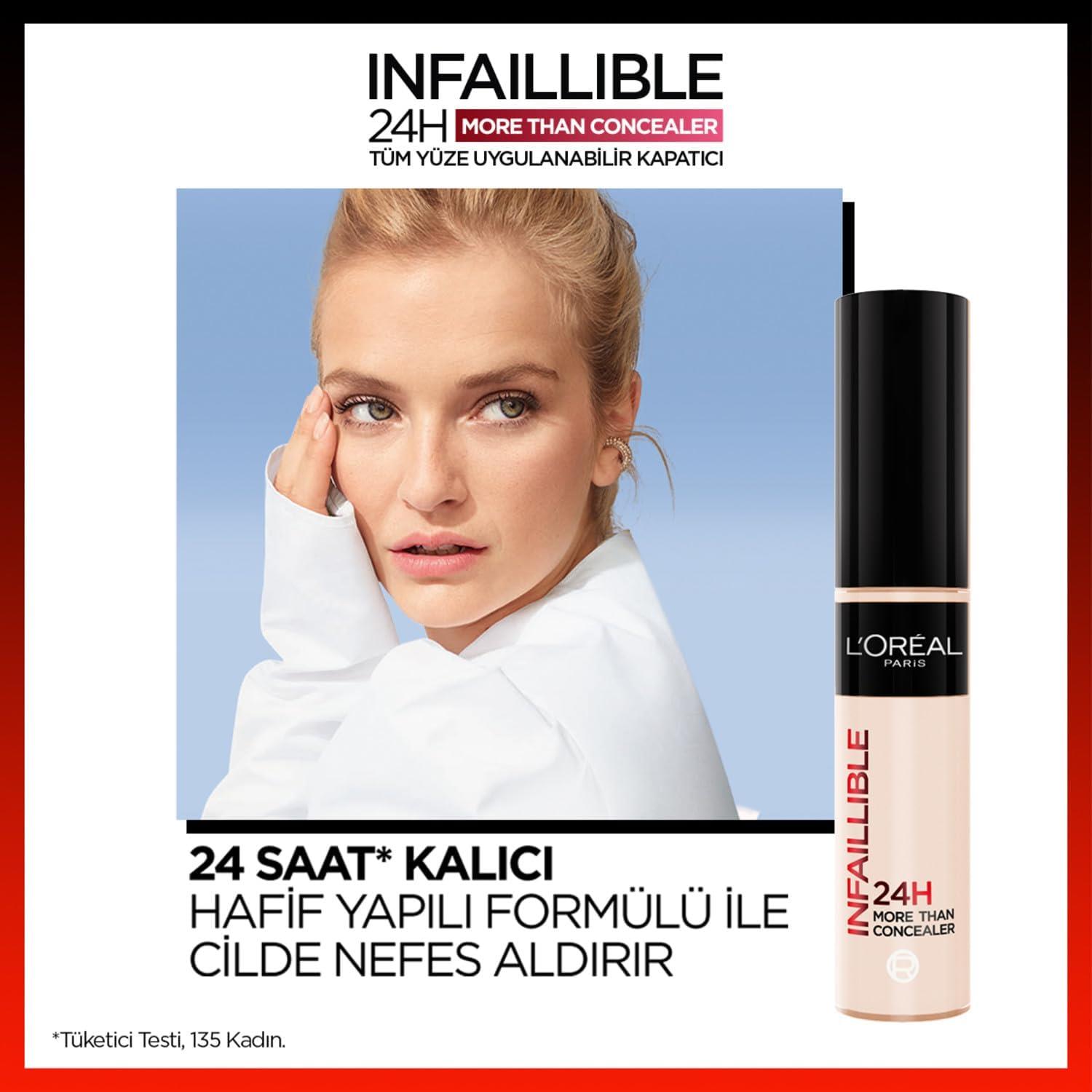 L'Oreal Paris Infaillible 24H Tüm Yüze Uygulanabilir Kapatıcı - 322 Ivory