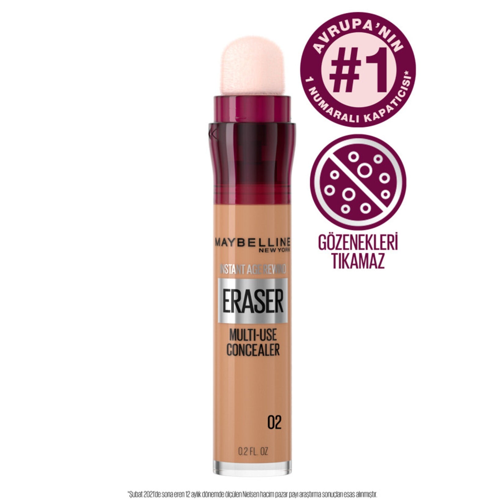 Maybelline New York Instant Anti Age Eraser Kapatıcı No: 02 Nude