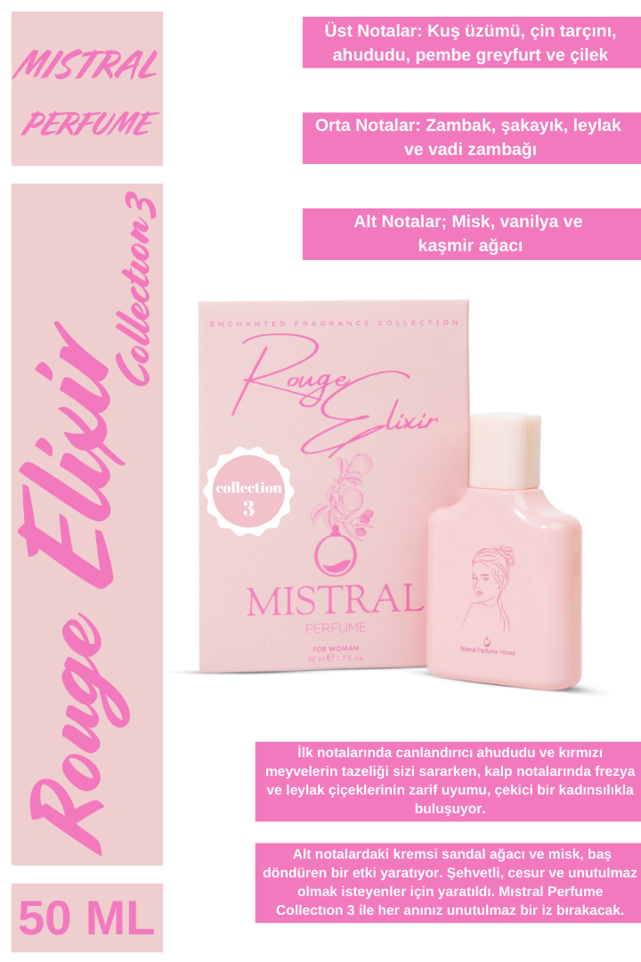 Mıstral Rouge Elixir Collectıon 3 Sexy. Graf. Edp Perfume 50 ml