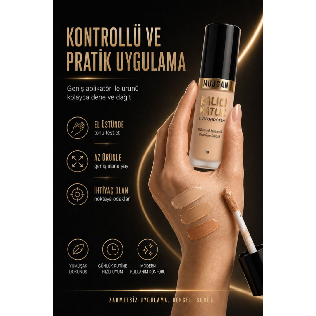 Mujgan Kalıcı Mat Bitişli Sıvı Tam Kapatıcılı Fondöten No.2