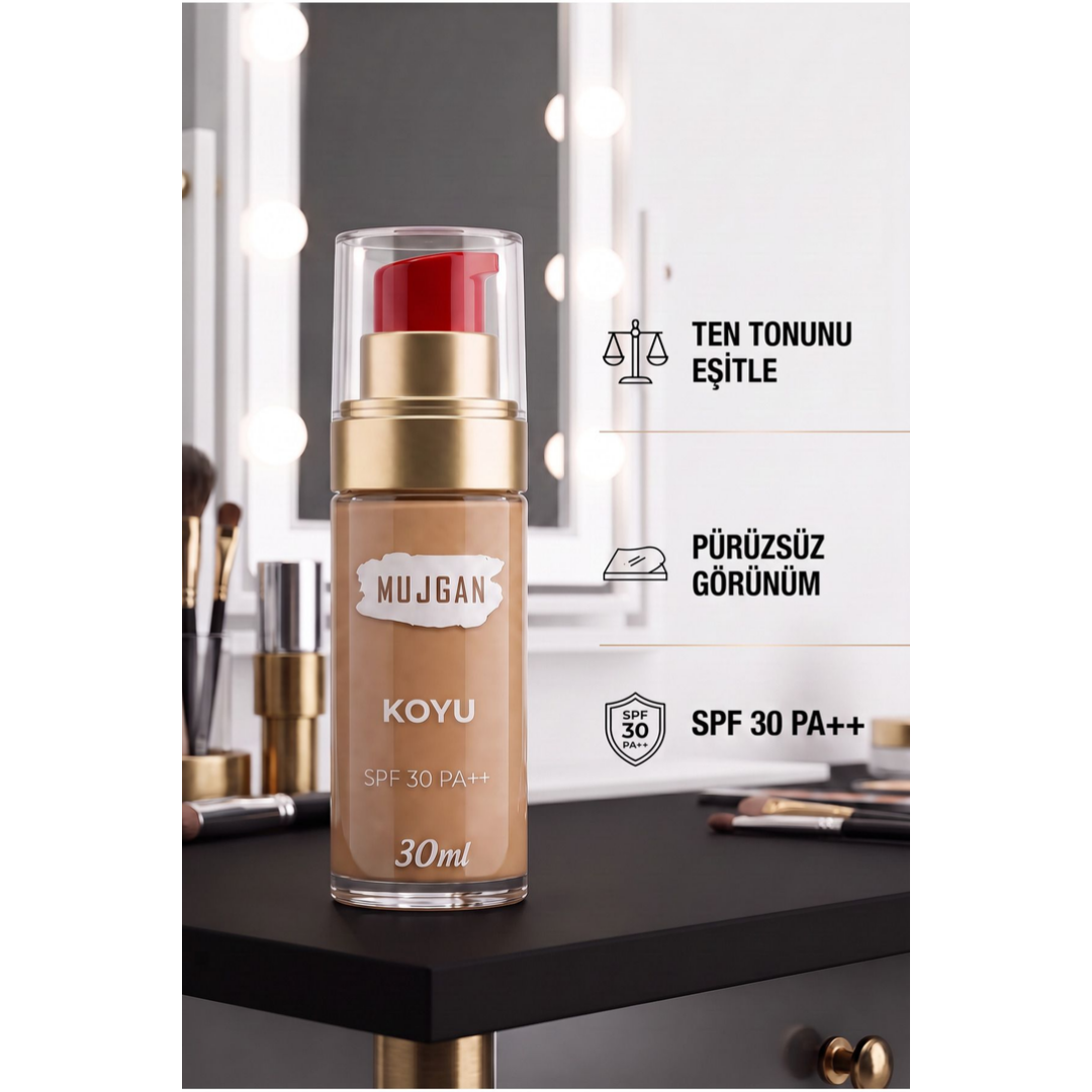 Mujgan Profesyonel Yüksek Kapatıcılı Likit Fondöten Koyu Ton 30 ml