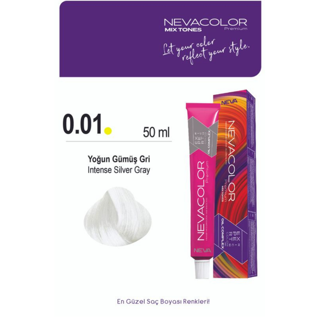 Neva Color 0.01 Yoğun Gümüş Gri Tüp Saç Boyası
