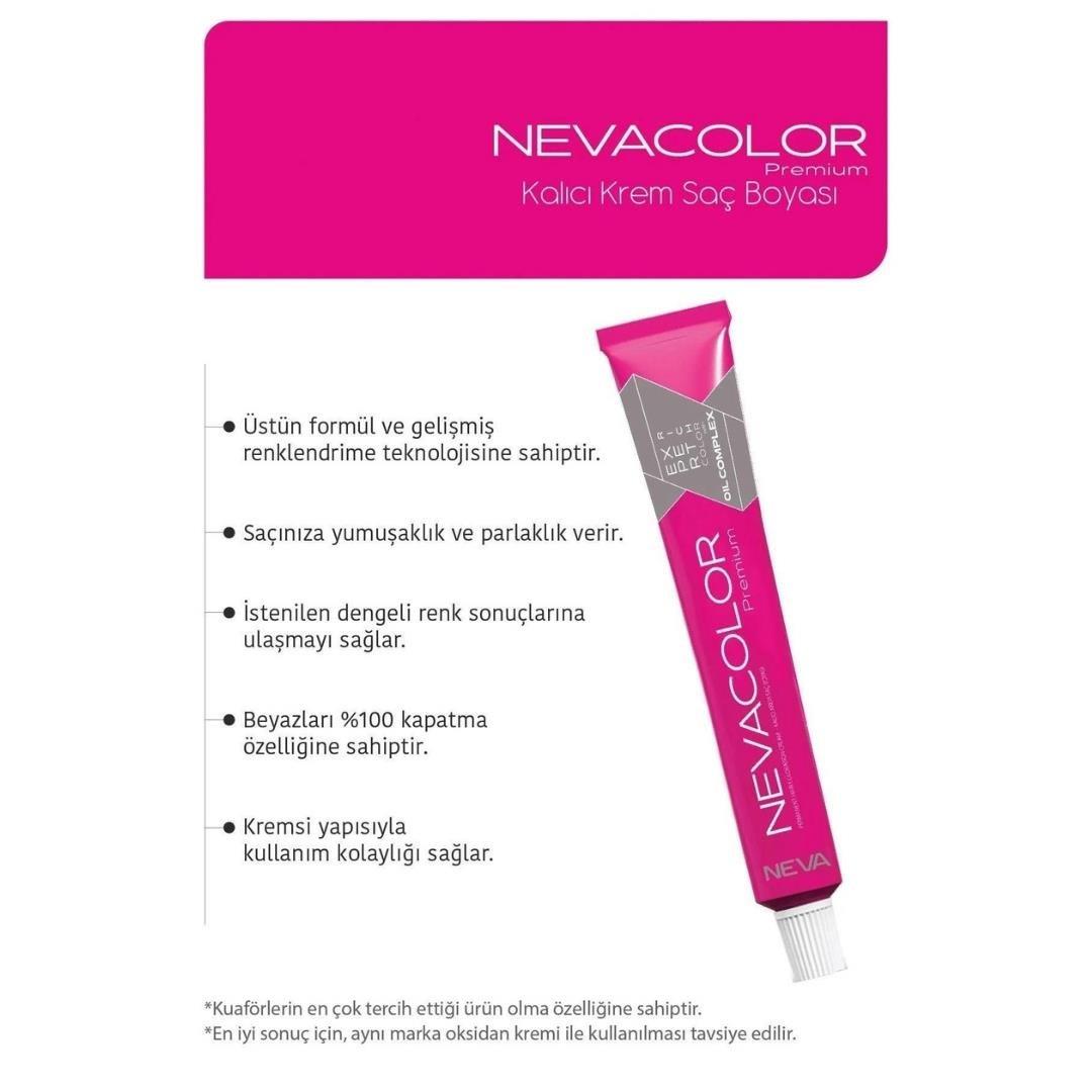 Nevacolor Premium 7.11 Ekstra Küllü Kumral Kalıcı Krem Saç Boyası 50ml
