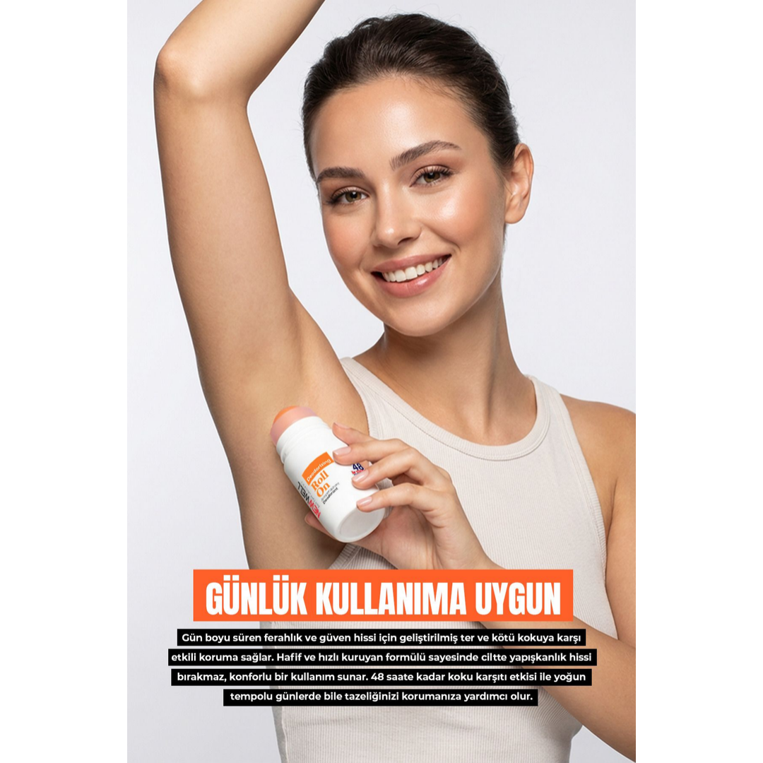 New Well Deodorizing Roll On Terleme Önleyici Koltuk Altı Roll On (Turuncu) 75 ML