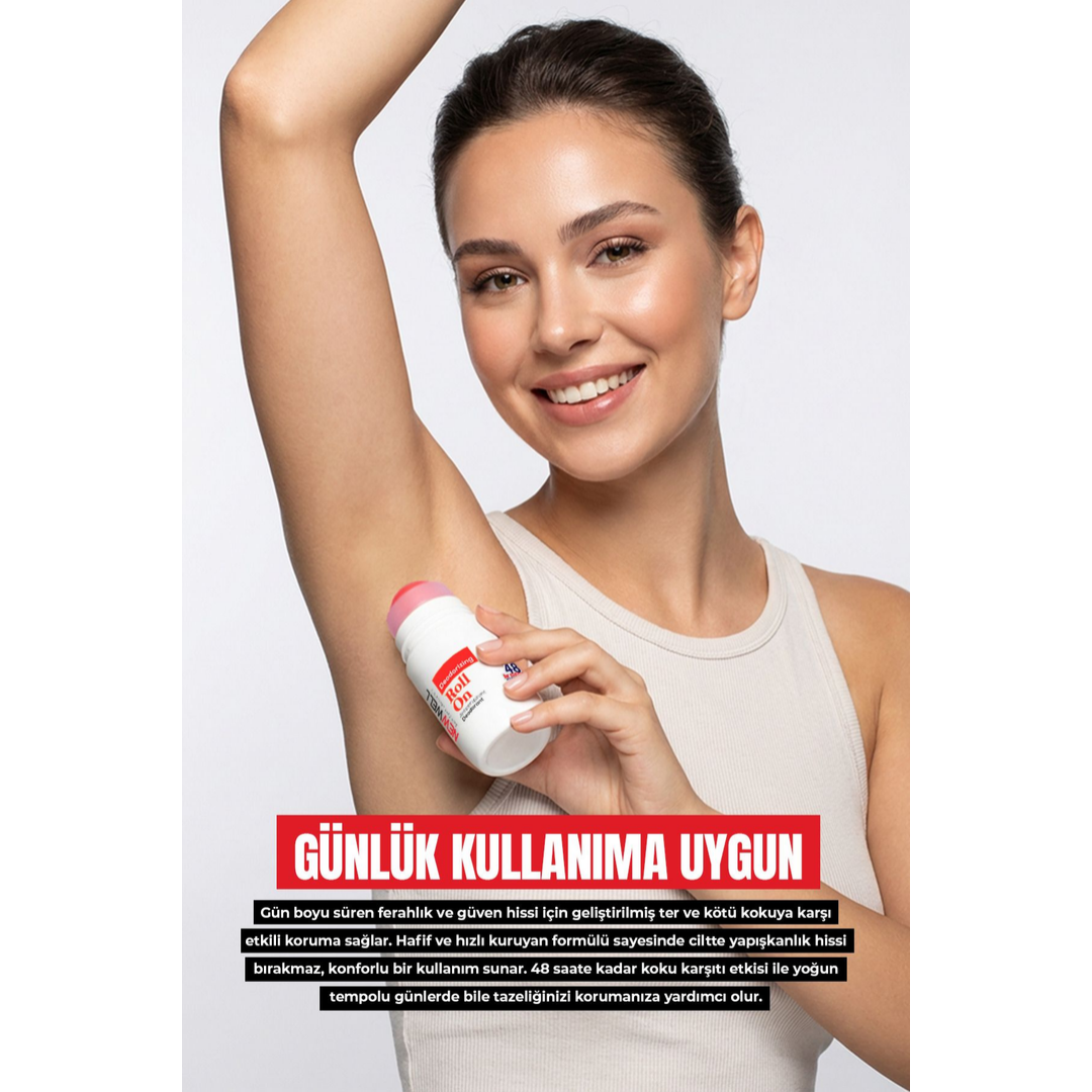New Well Deodorizing Roll On Terleme Önleyici Koltuk Altı Roll On (Kırmızı) 75 ML